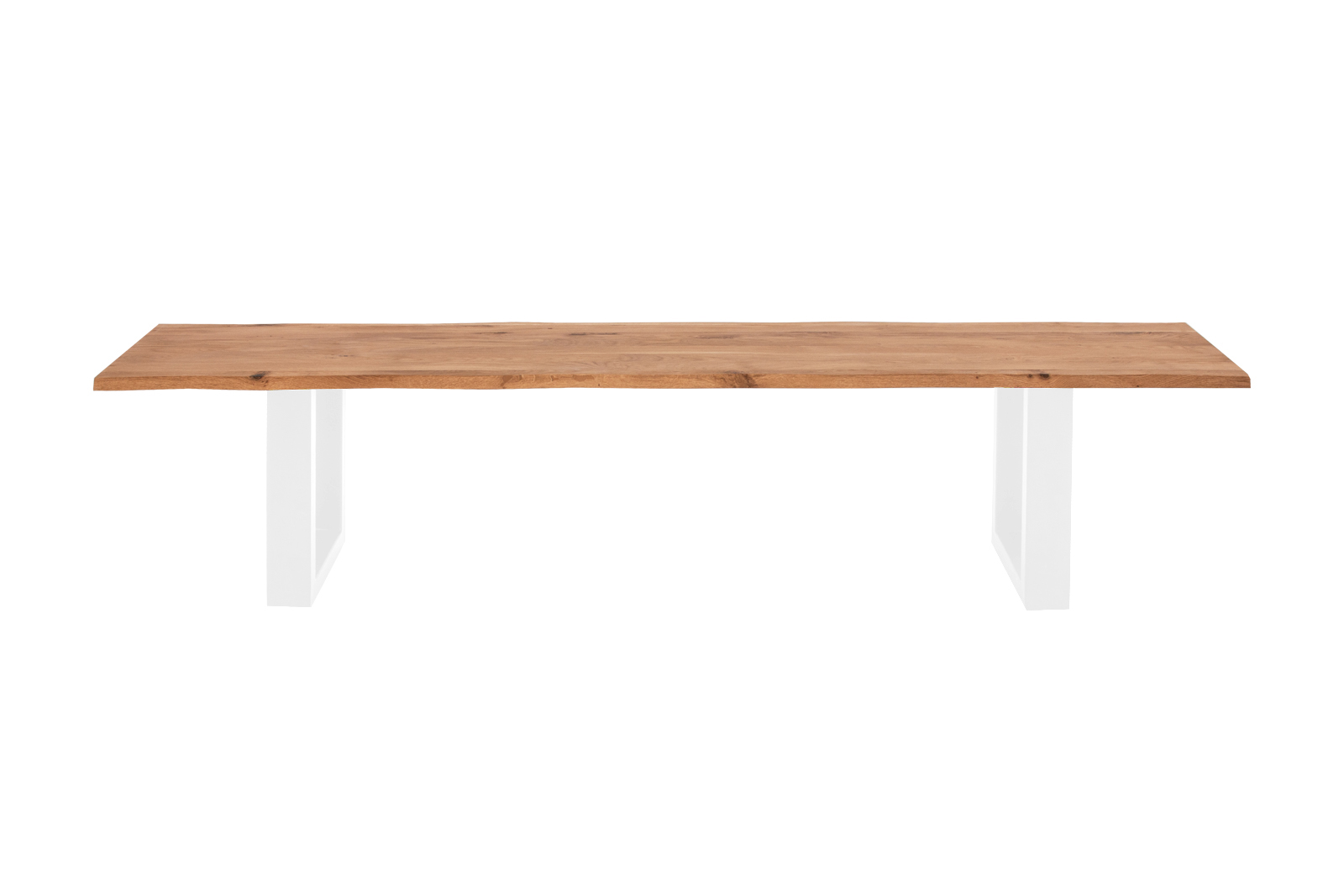 Sitzbank Baumkante 140 cm Eichenholz massiv weiß ENRICO