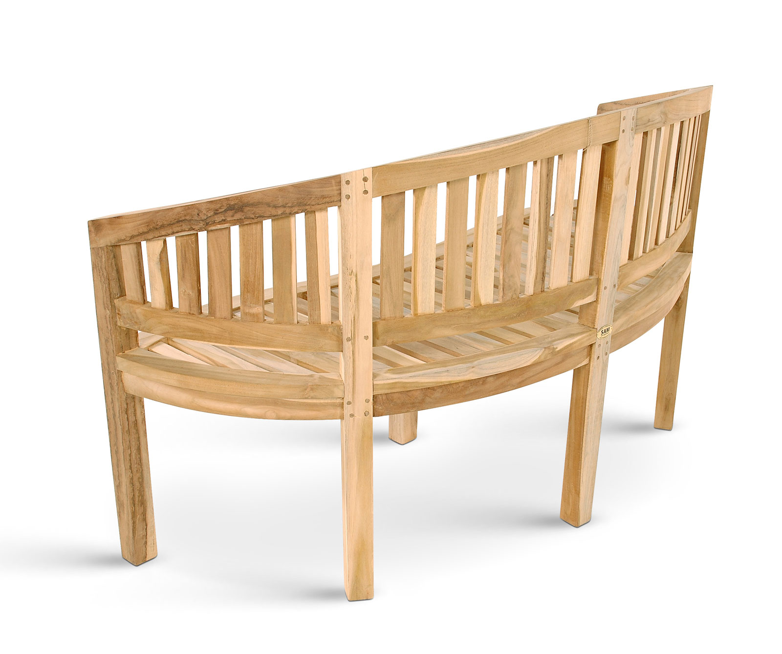 Gartenbank Bananenbank Teak 150 cm 3 Sitzer Bananenbank BANANA