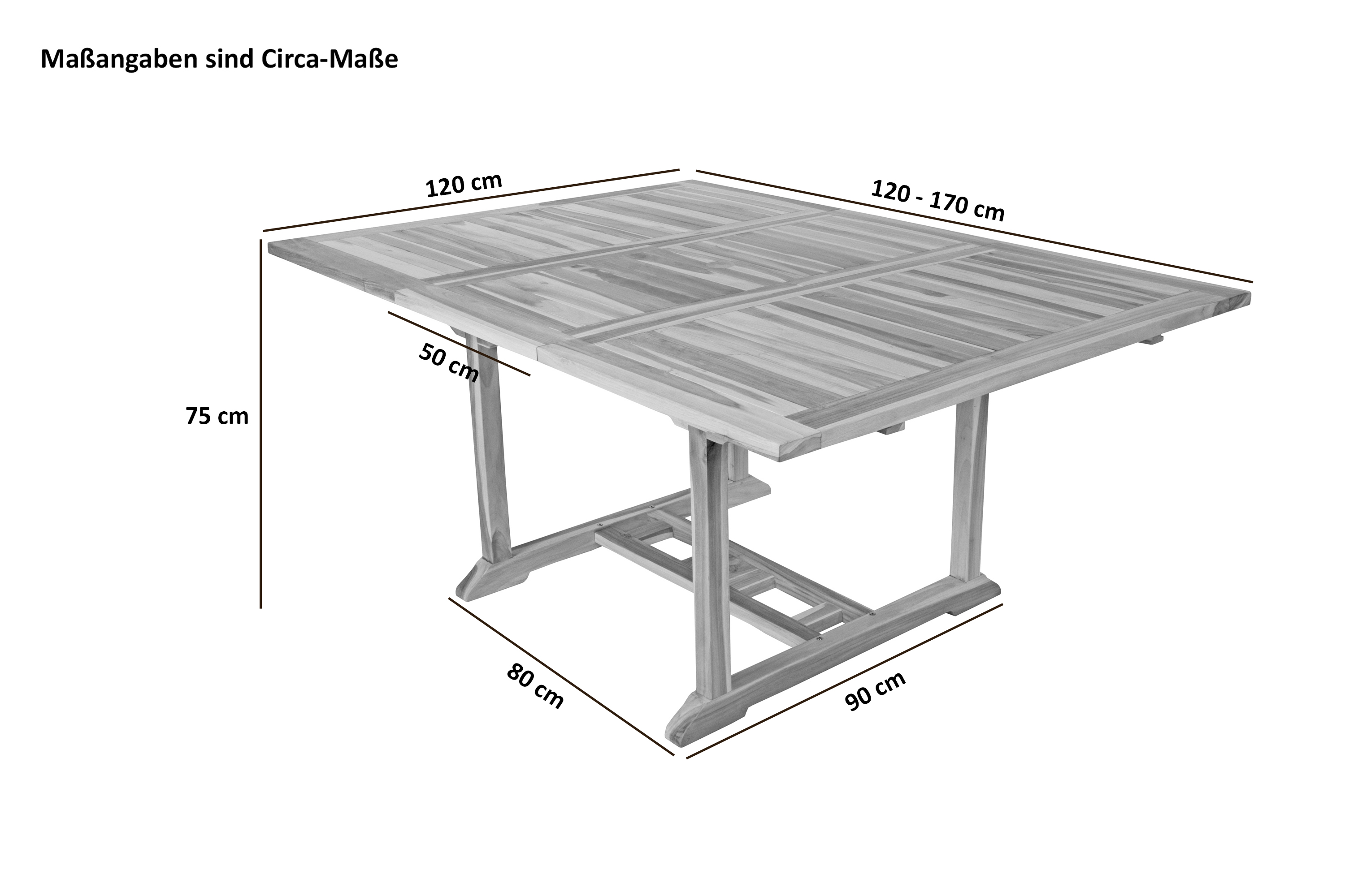 Gartenmöbel Set 4tlg mit Eckbank Teak Gartentisch ausziehbar 120-170 cm MADERA/CARACAS