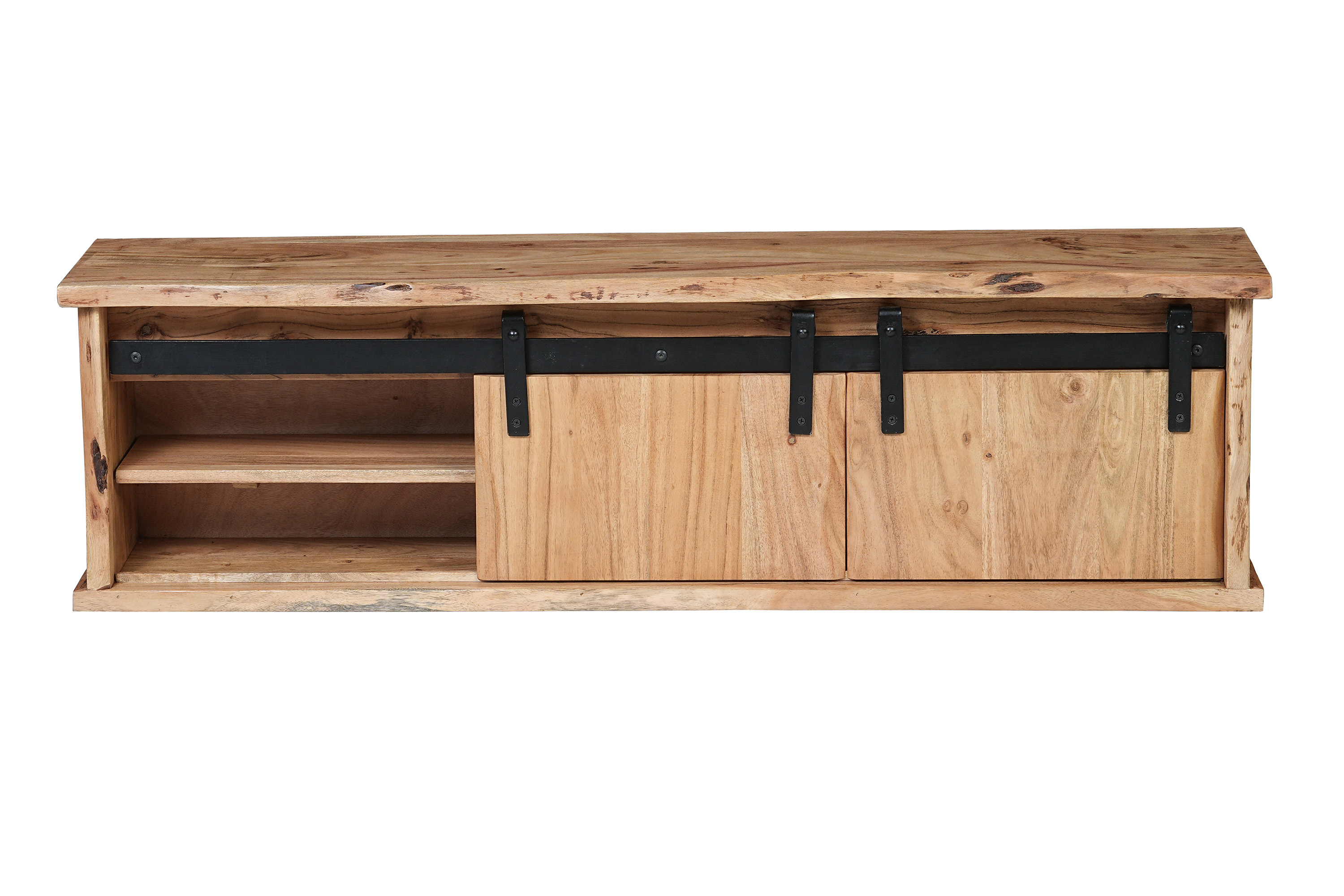 Regal Wandboard Baumkante 130 x 25 x 37 cm Akazienholz massiv naturfarben LIAN I