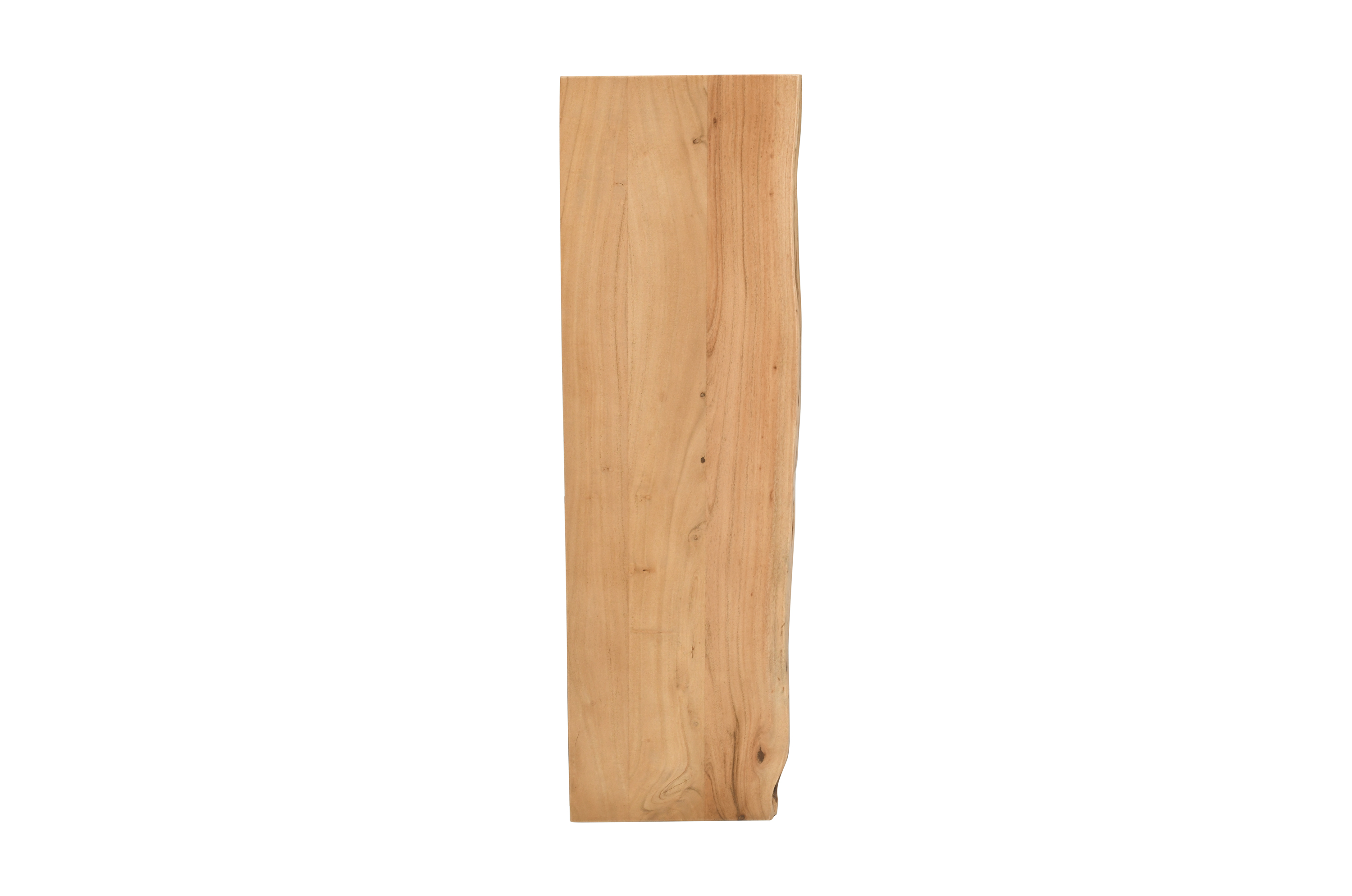 Holzplatte Arya mit echter Baumkante (einseitig), 80 x 30 cm, Akazienholz eichefarben, massiv & lackiert
