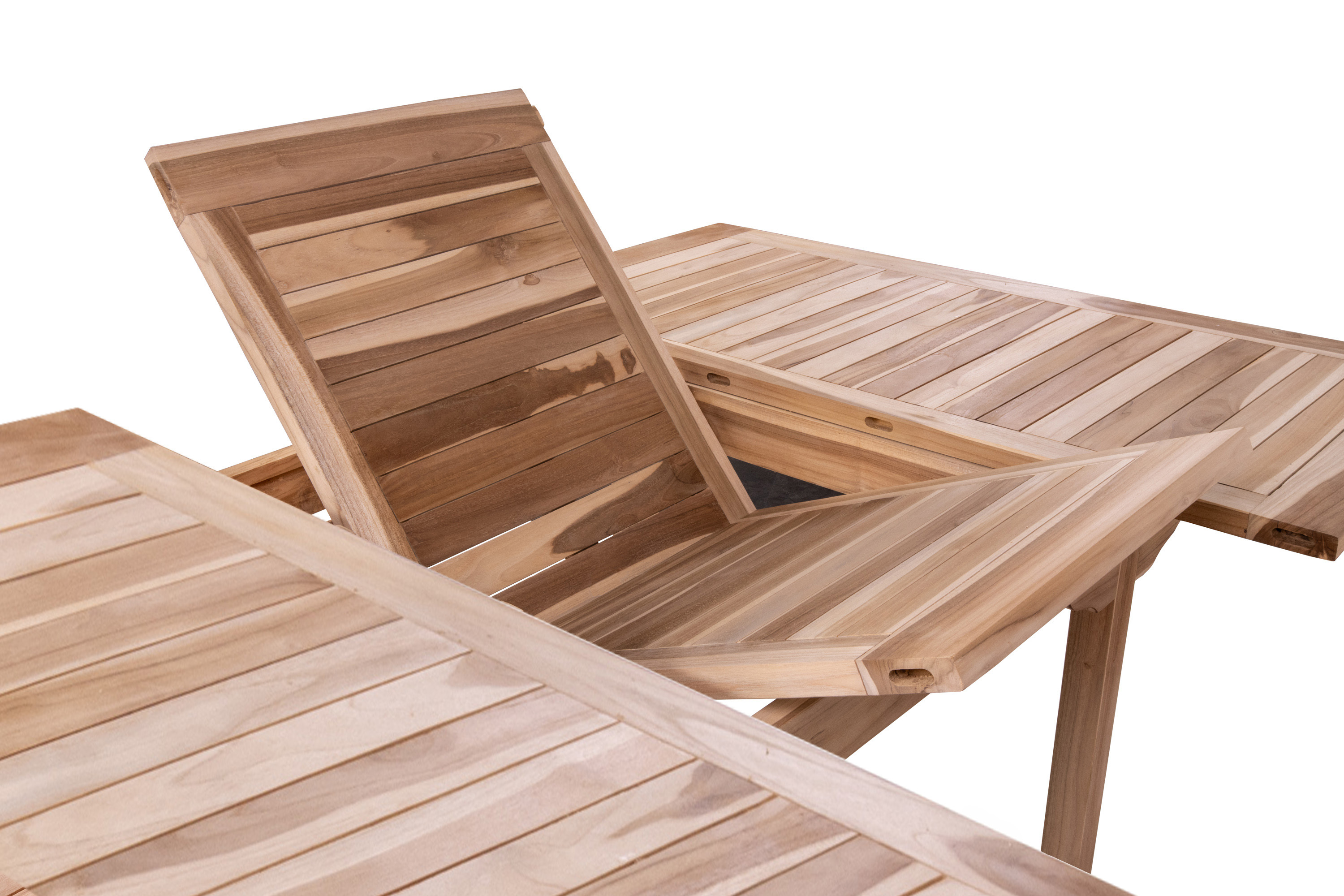 Teak Gartentisch eckig ausziehbar 120 - 170 cm x 120 cm Madera