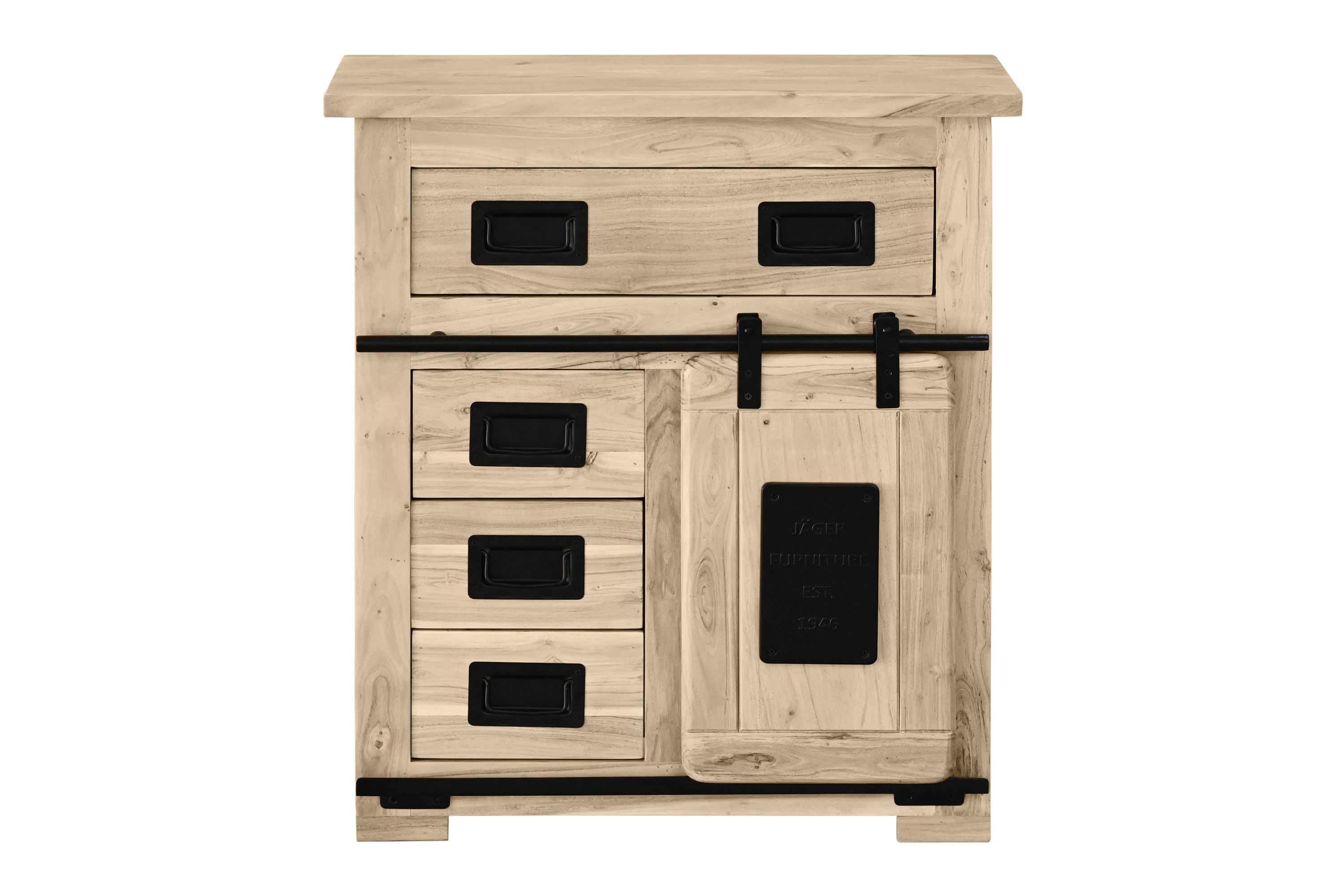 Sideboard Kommode Akazie massiv 75 x 35 x 85 cm eiche LIBRO