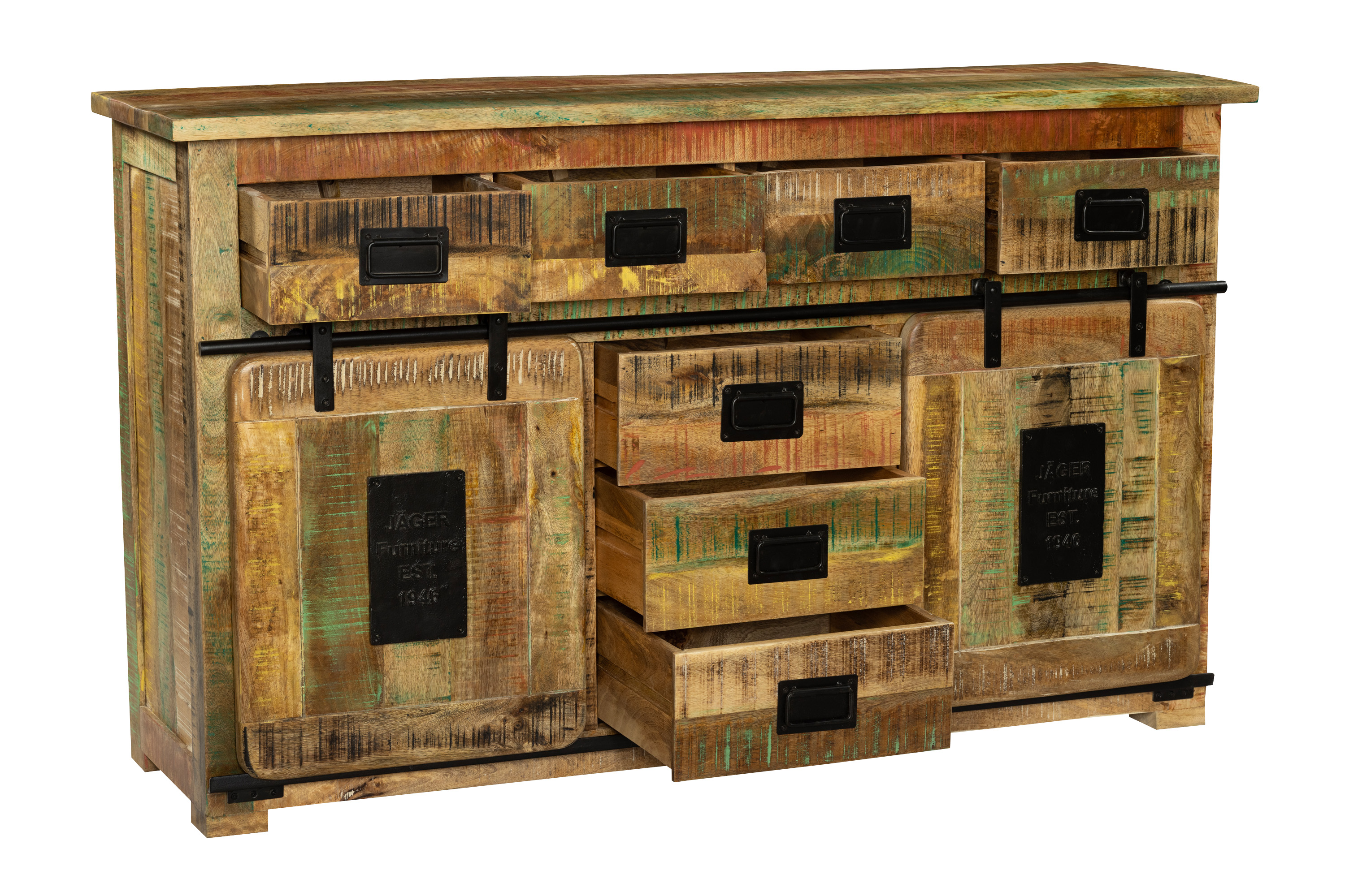 Sideboard Kommode Mango massiv vielfarbig 150 x 90 x 45 cm LIBRO
