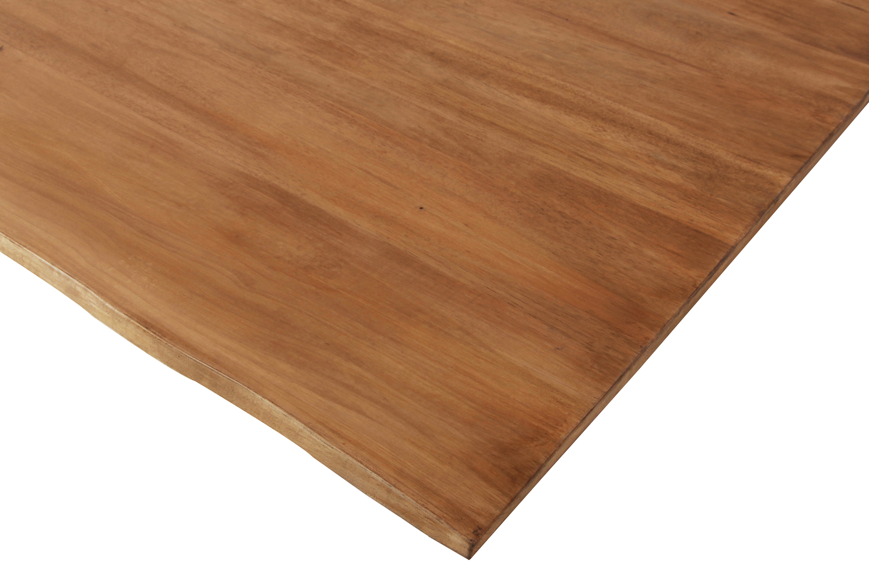 Baumkantentisch Hevea massiv eichefarben 140 x 80 cm U-Gestell schwarz MAILO