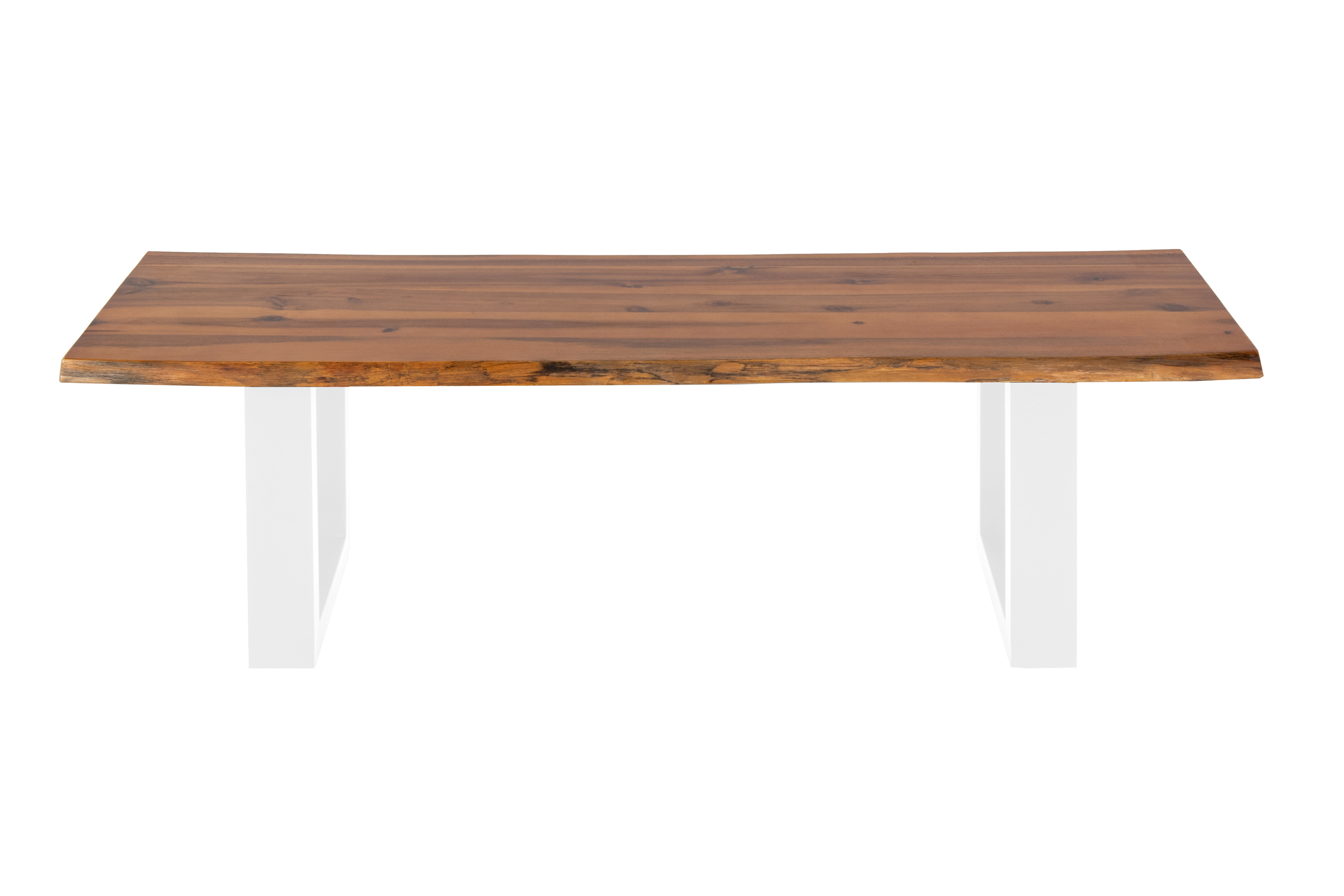 Sitzbank Baumkante 120 cm Cognac massiv Akazie weiß ESRA