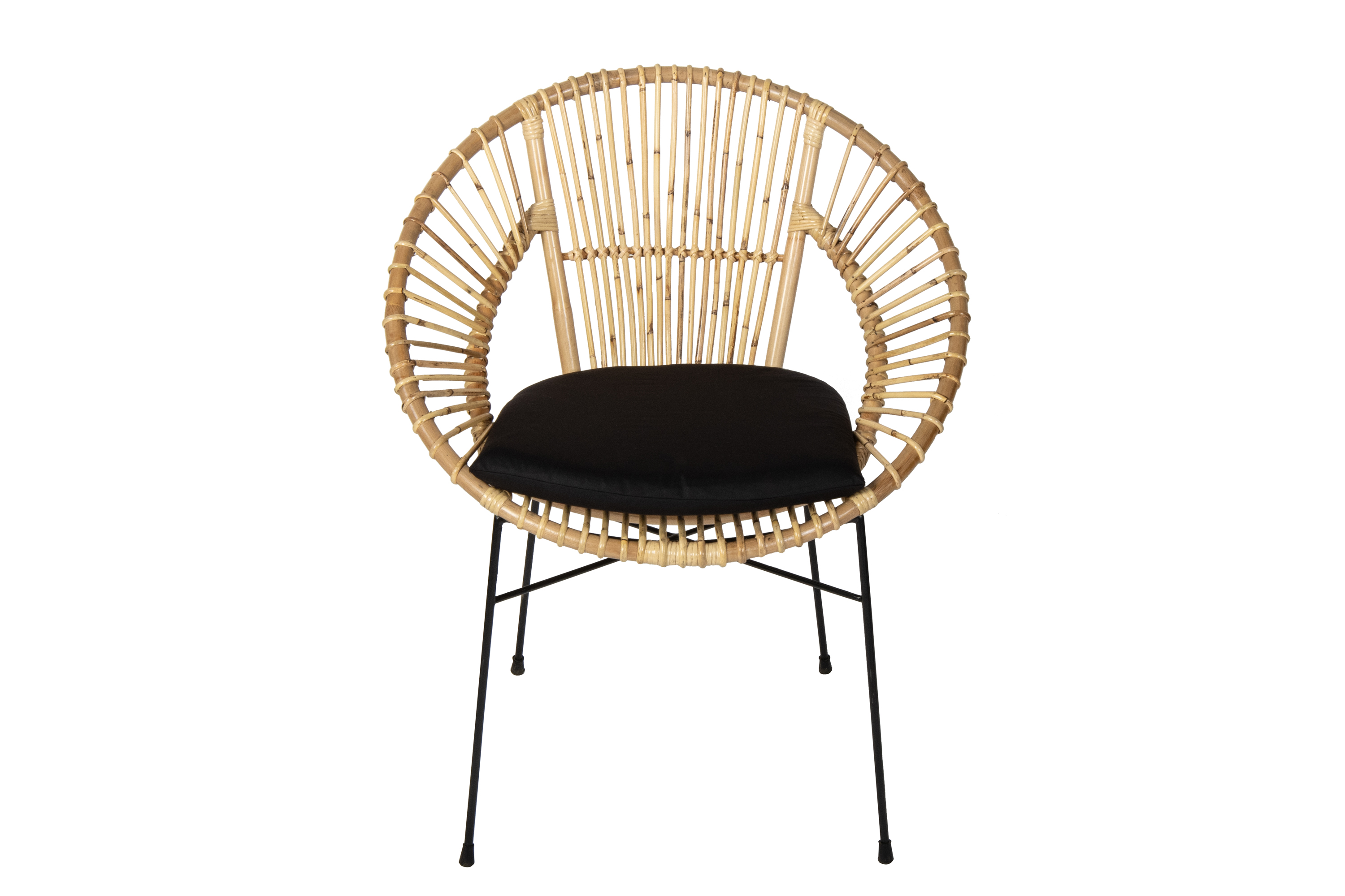 Esszimmerstuhl Korbstuhl Rattan Farbe natur inkl. Sitzkissen GENUA