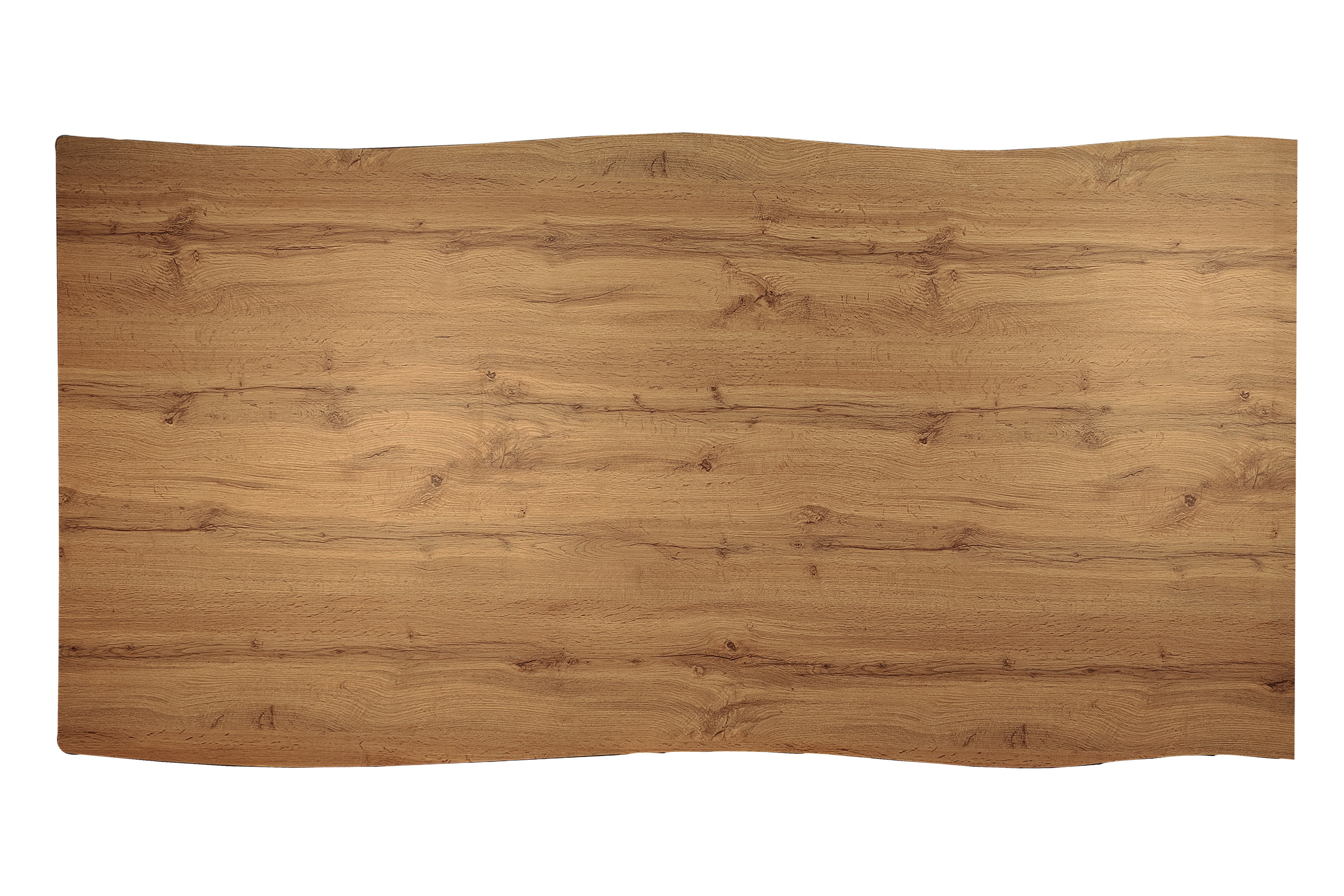 Esstisch Baumkante Holz-Optik Wildeiche 240 x 100 U-Gestell silber JOSY
