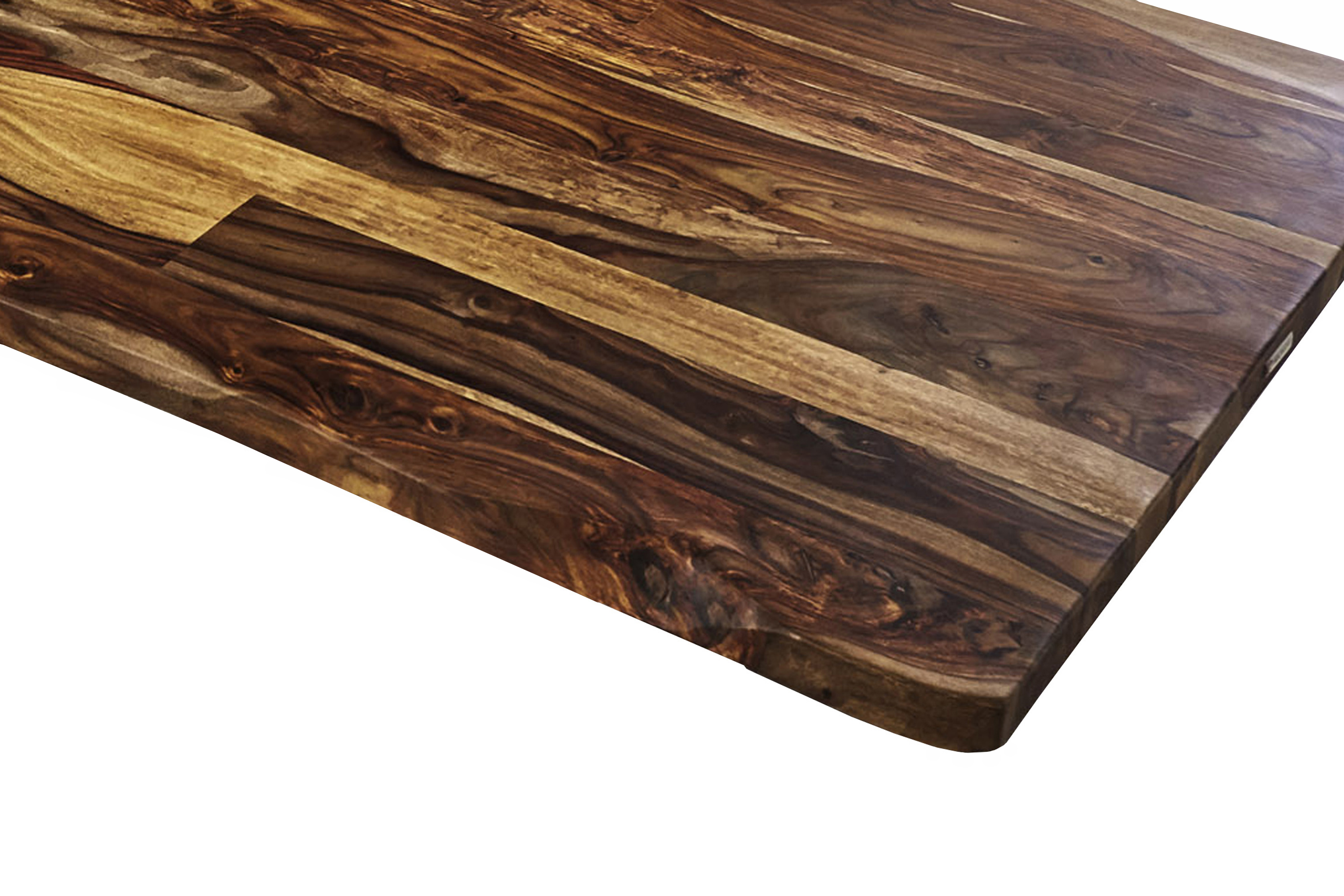 Baumkante Esstisch Sheesham shinafarben  300x100 A-Gestell schwarz Lotti