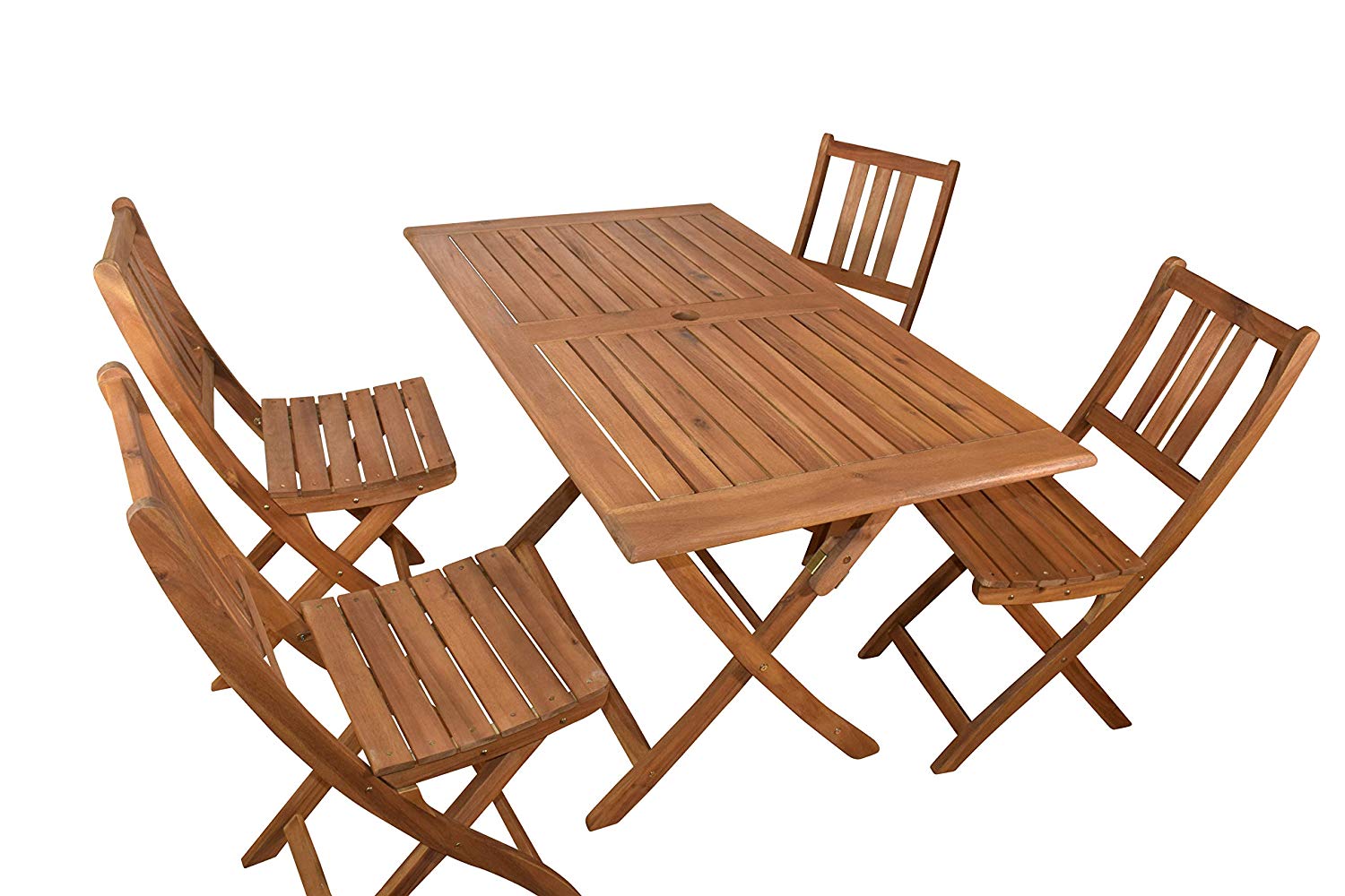  Balkonmöbel Set 5tlg Akazie Klapptisch 120 x 70 cm CALEA/BLOOM