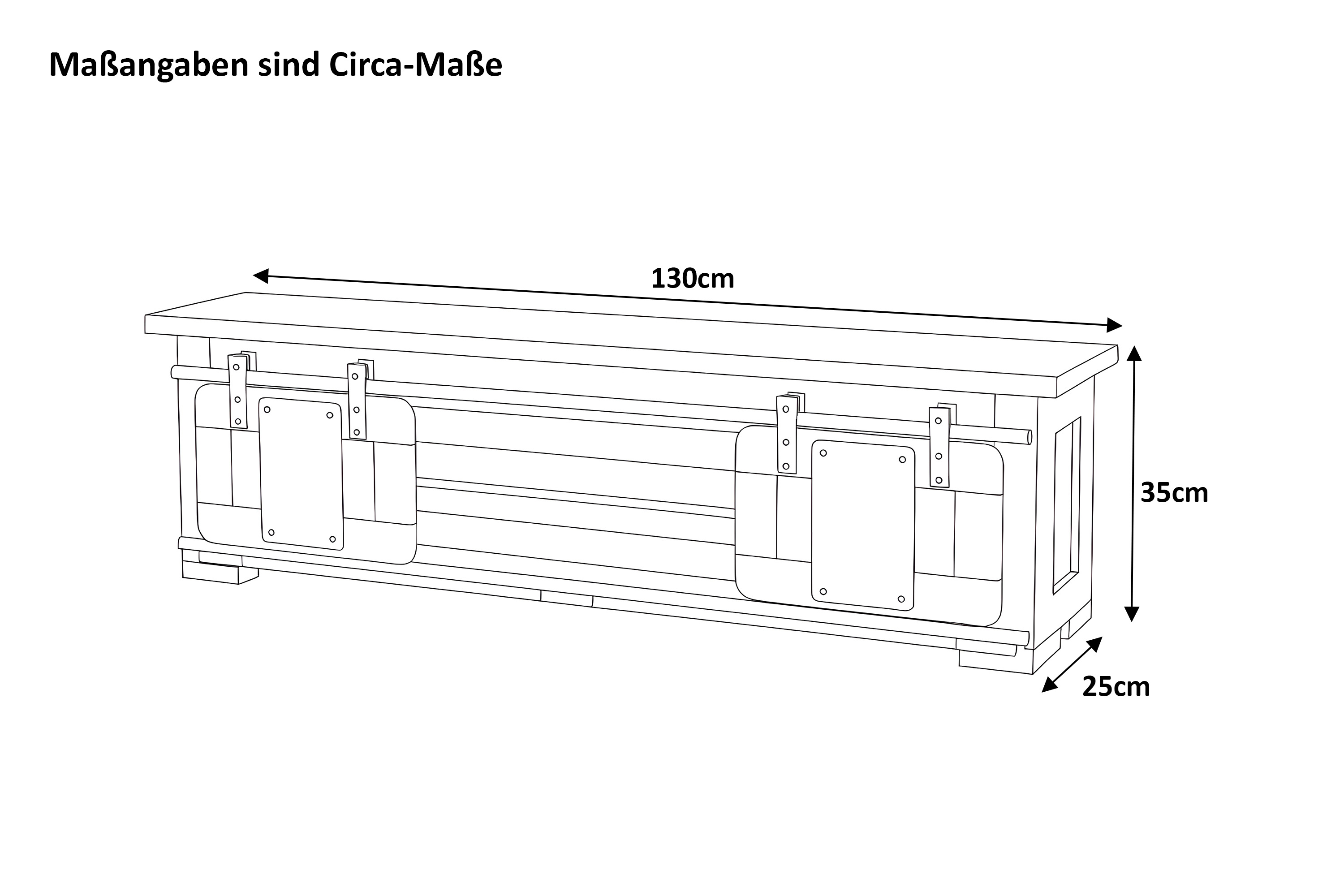 Wandboard Kommode mit Schiebetüren & 2 Schubfächern Akazie massiv natur 130 x 25 x 35 cm LIBRO