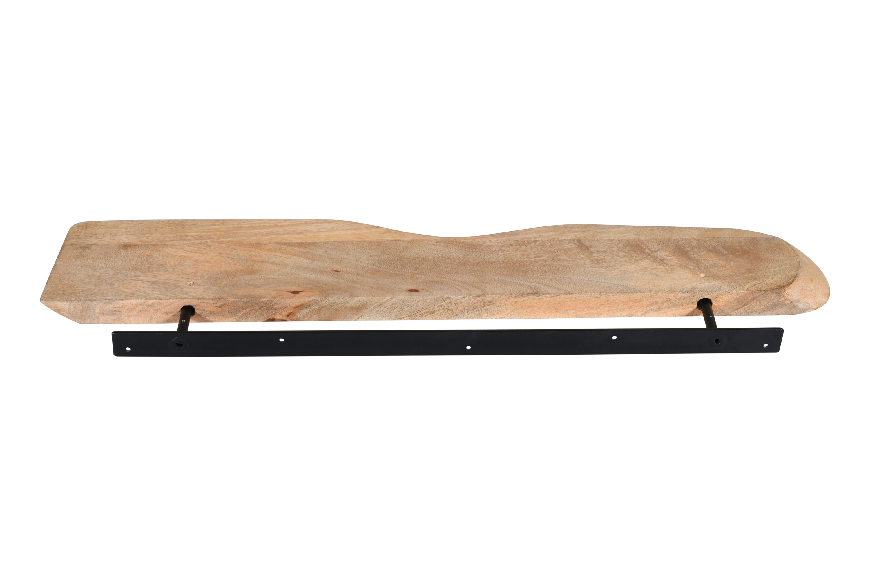 Steckboard mit Baumkante Wandregal Mango massiv natur lackiert 100 x 20 cm LIORA