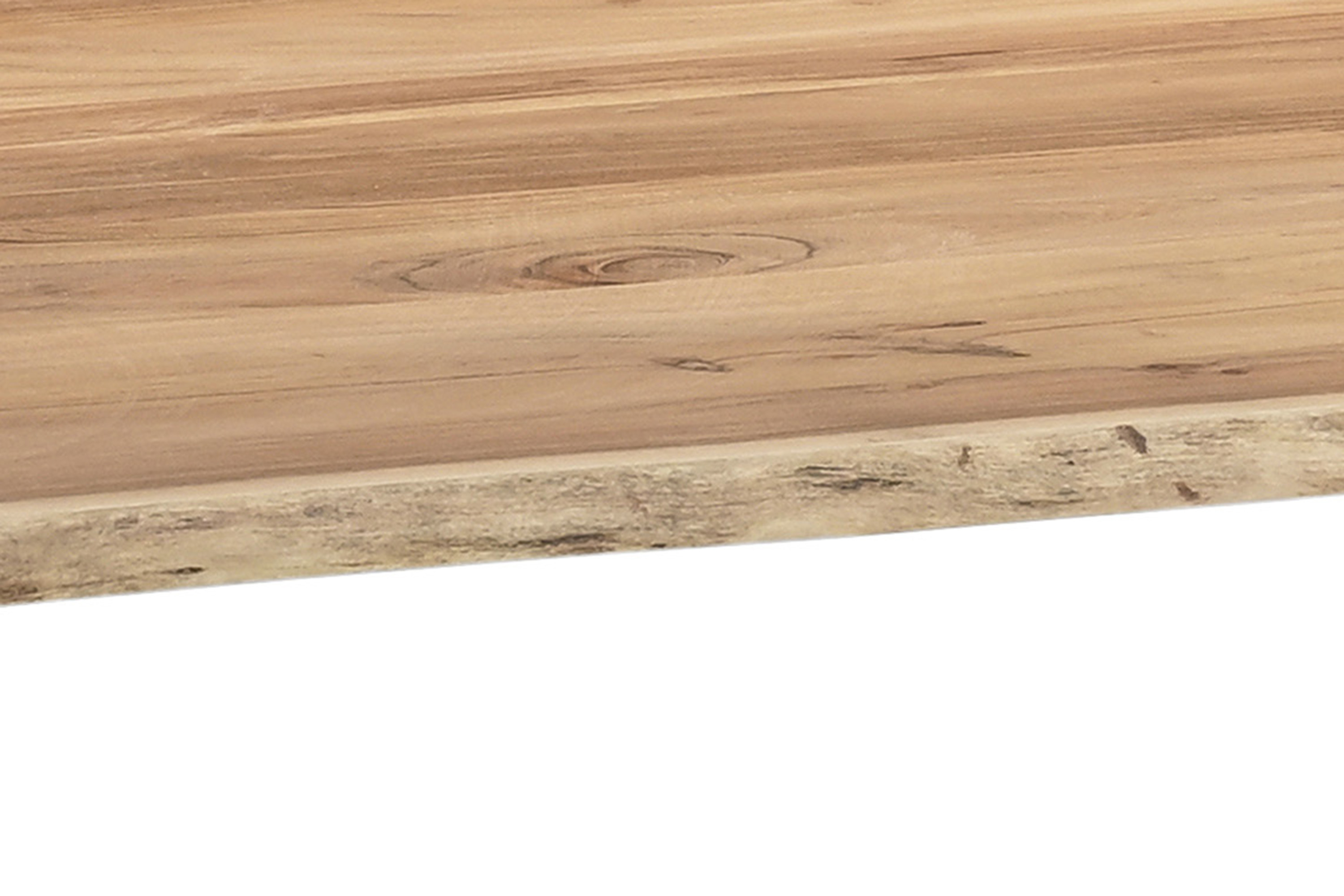 Baumkantentisch 280 x 100 cm Akazie massiv naturfarben schwarzem U-Gestell aus Metall + Holz BRISBANE