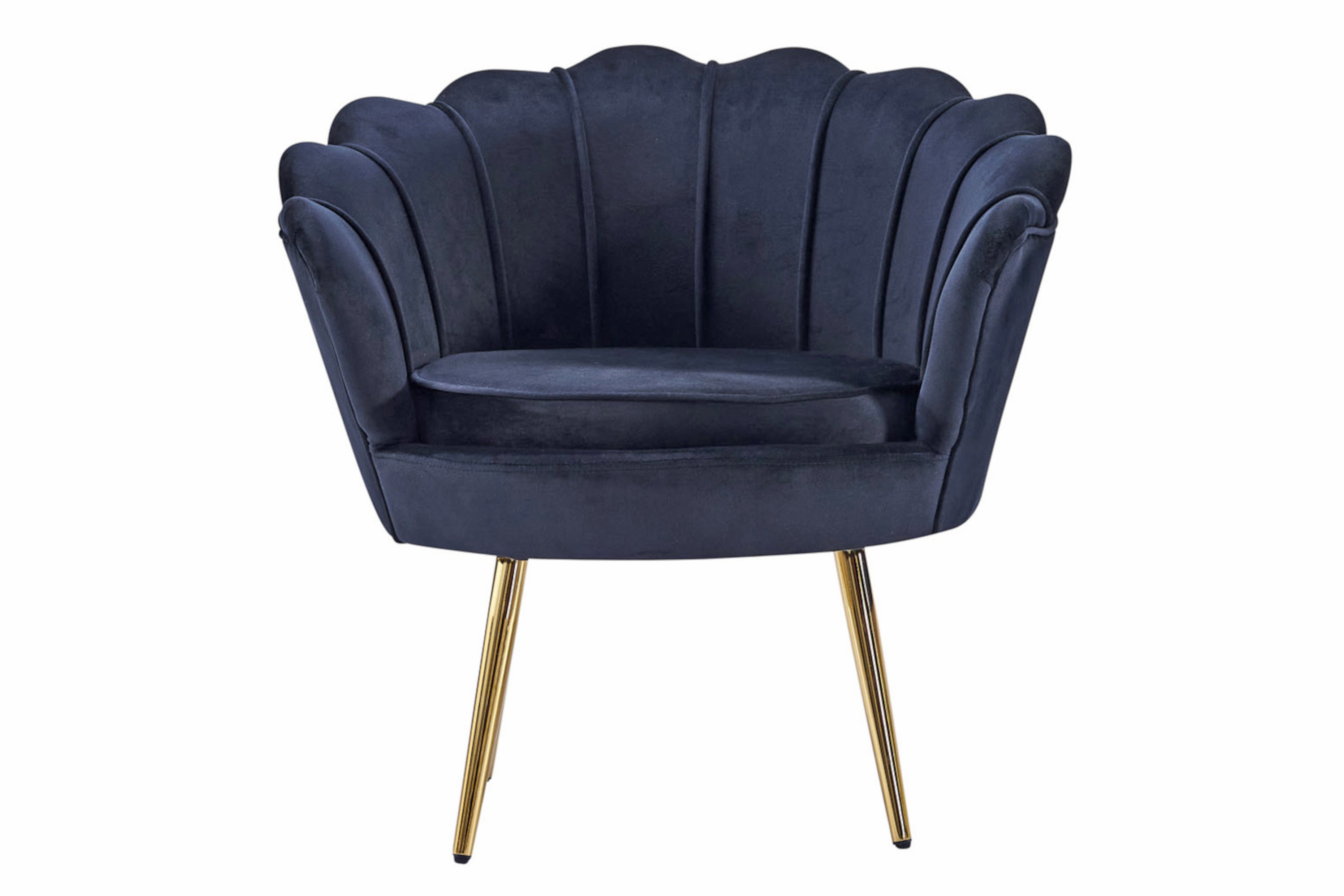  Armlehnsessel Polstersessel Samt Schwarz Retro-Look BIG CHAIR