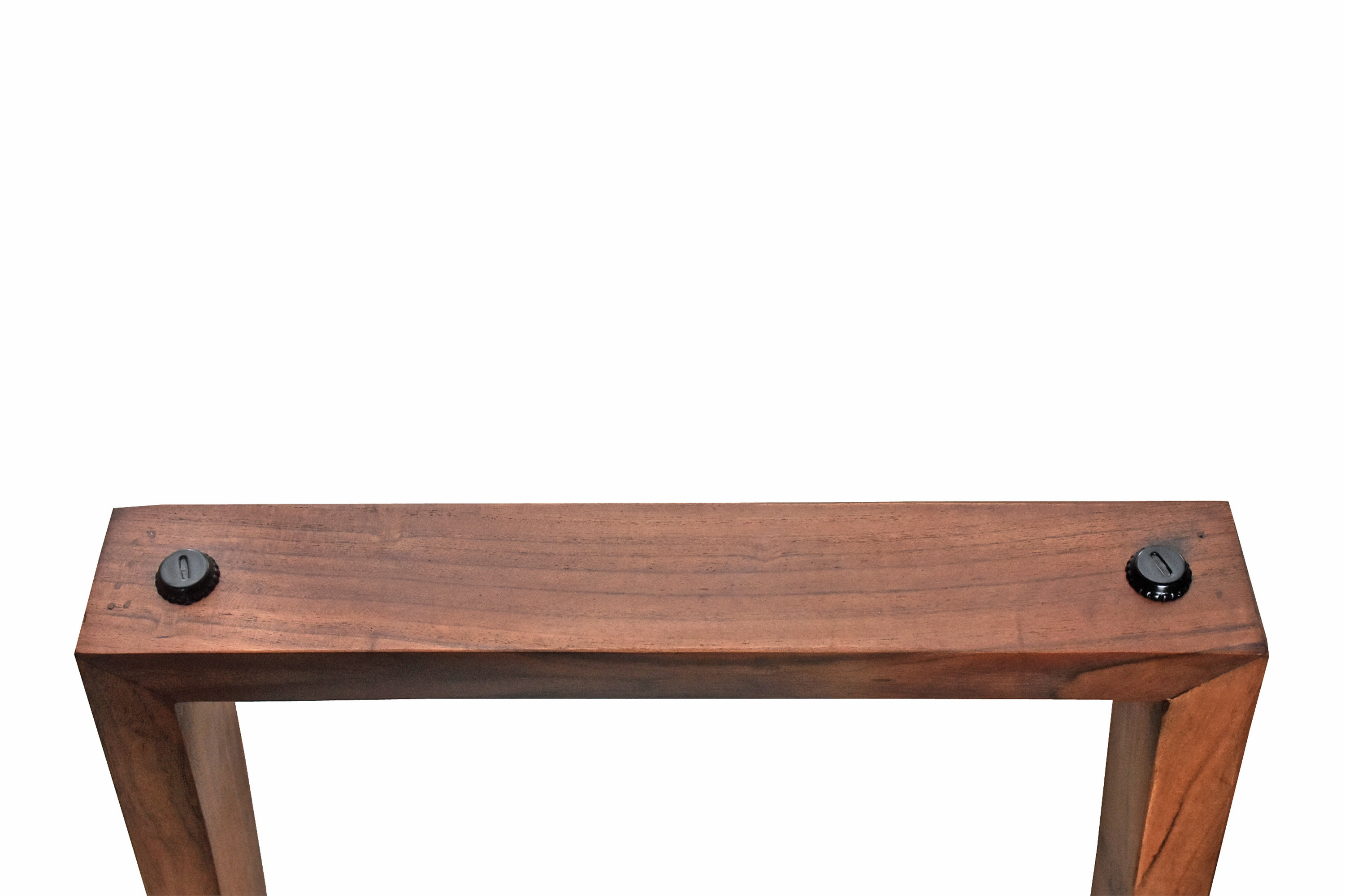 Esstisch Baumkante massiv Akazie nuss 160 x 85 V-Holzgestell nussbaumfarben GIRONA