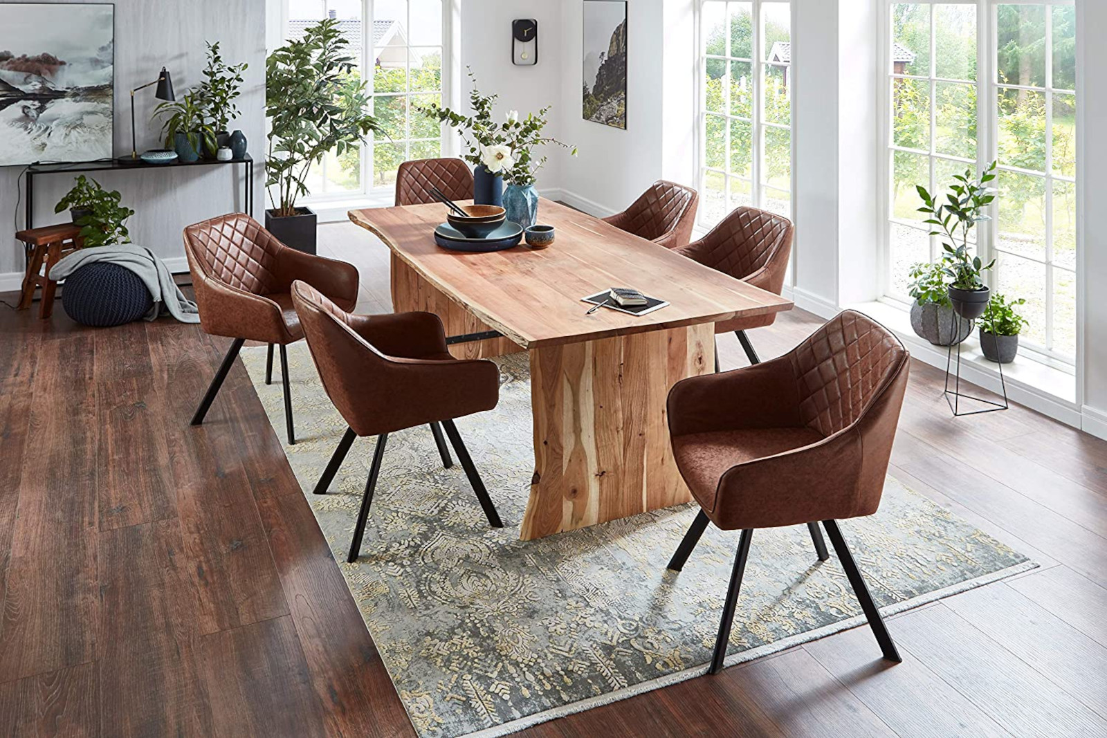  Trendiger Esszimmertisch 220 cm Akazie massiv naturfarben Henry