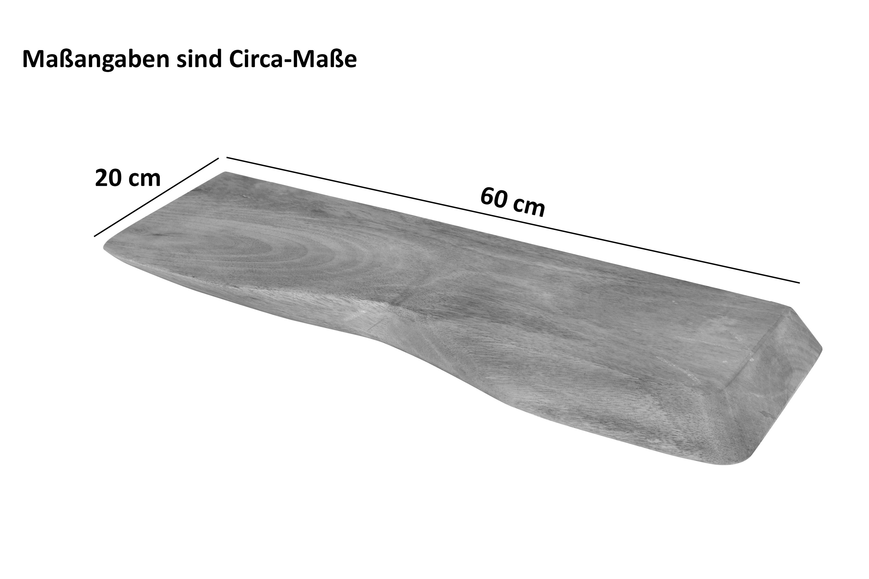 Steckboard mit Baumkante Wandregal Mango massiv natur lackiert 60 x 20 cm LIORA