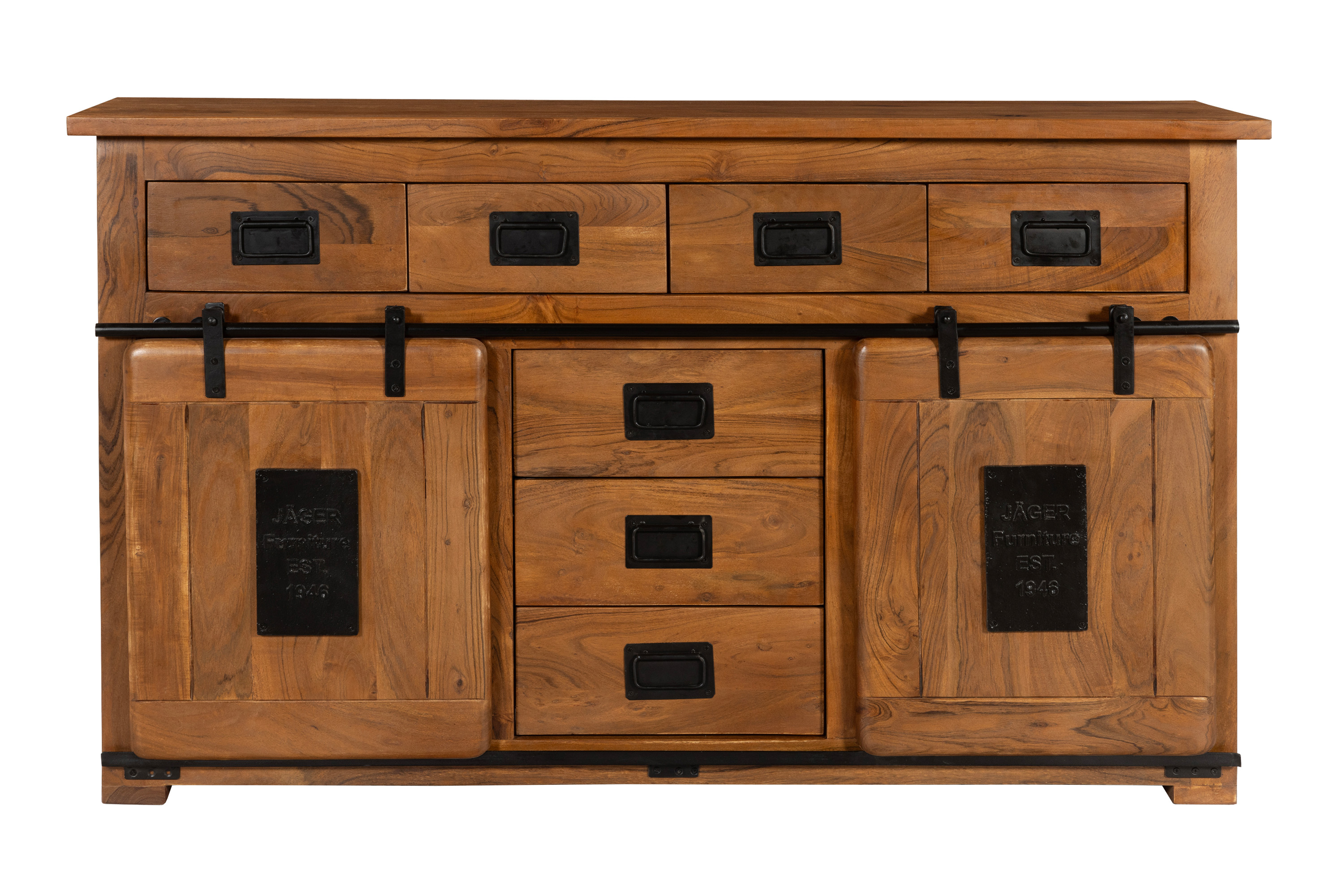 Sideboard Kommode Akazienholz massiv nussbaumfarben 150 x 90 x 45 cm LIBRO
