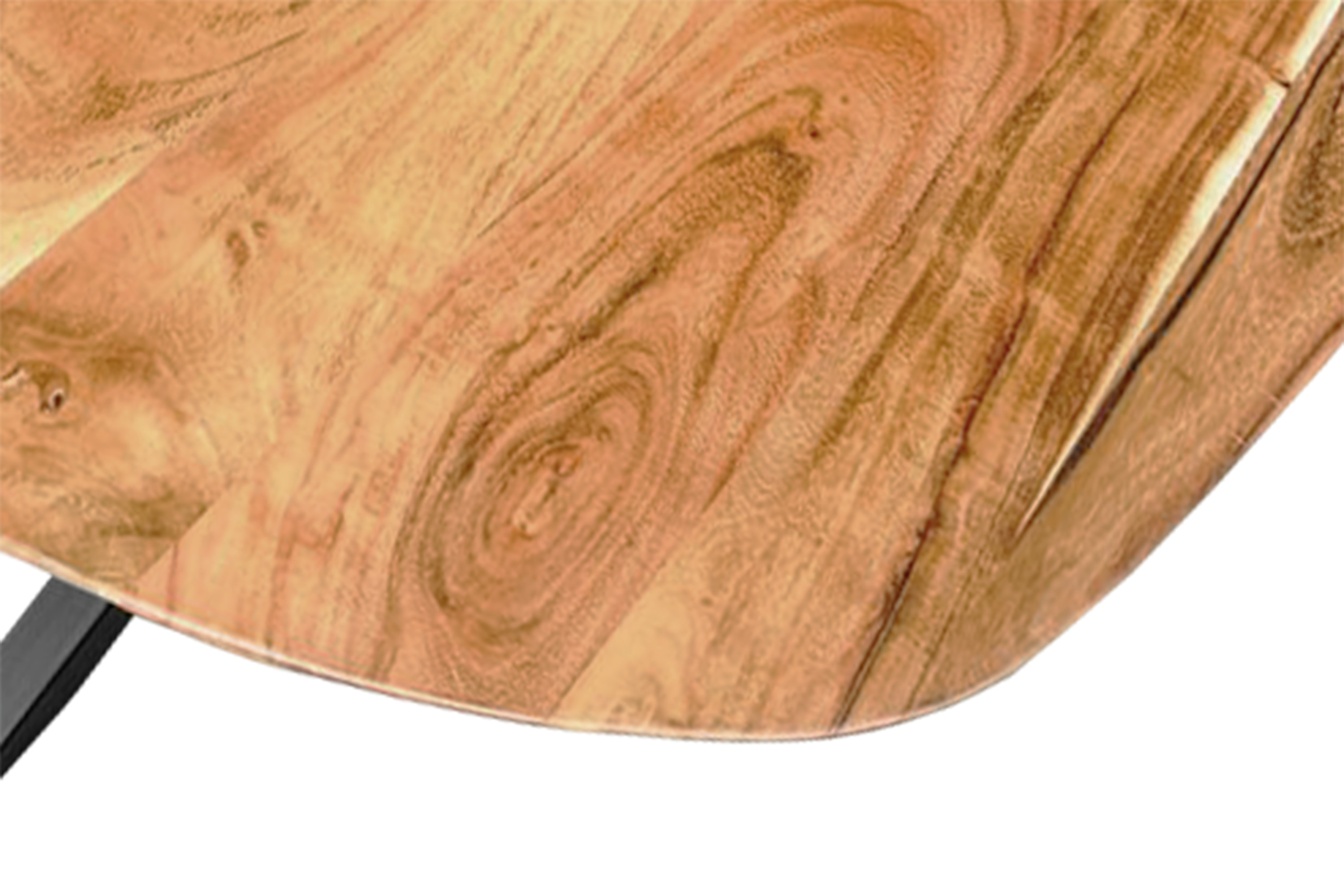 Esszimmertisch Oval 200 x 100cm Akazienholz massiv natur Spider-Gestell schwarz RAMA