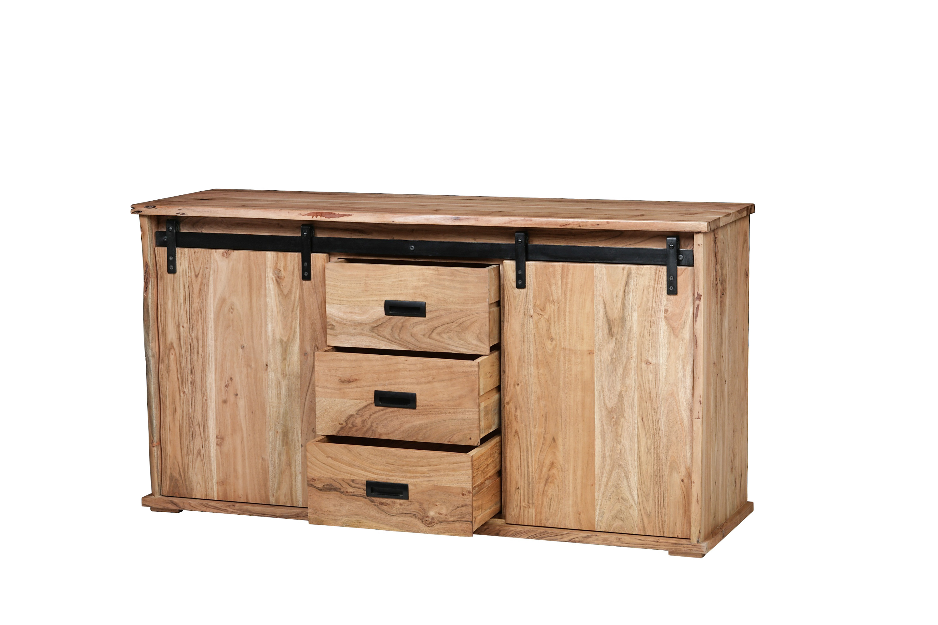 Sideboard Baumkante 150 x 45 x 80 cm Akazienholz massiv naturfarben LIAN I