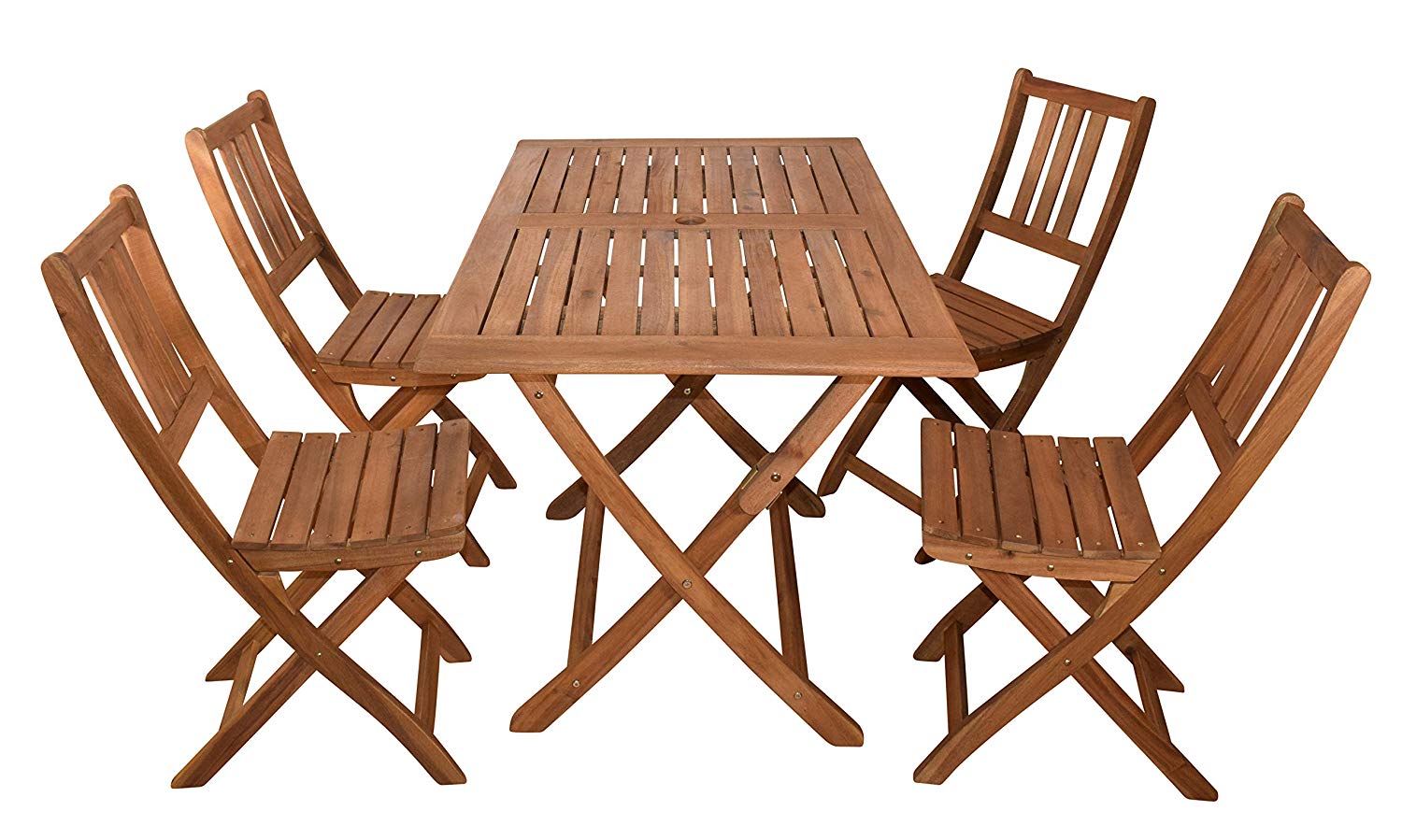  Balkonmöbel Set 5tlg Akazie Klapptisch 120 x 70 cm CALEA/BLOOM