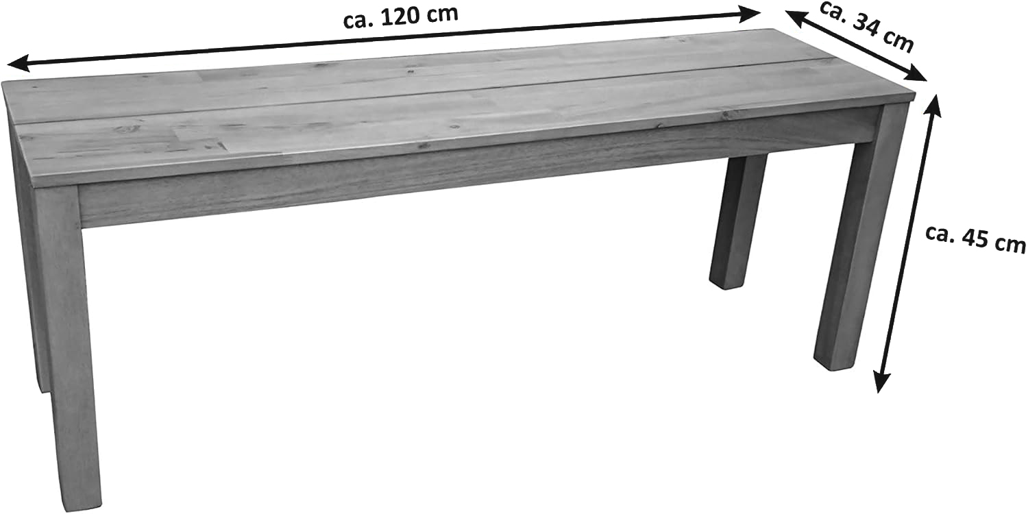 Gartenbank Sitzbank Akazie 2-Sitzer 120 cm ELLIOTT