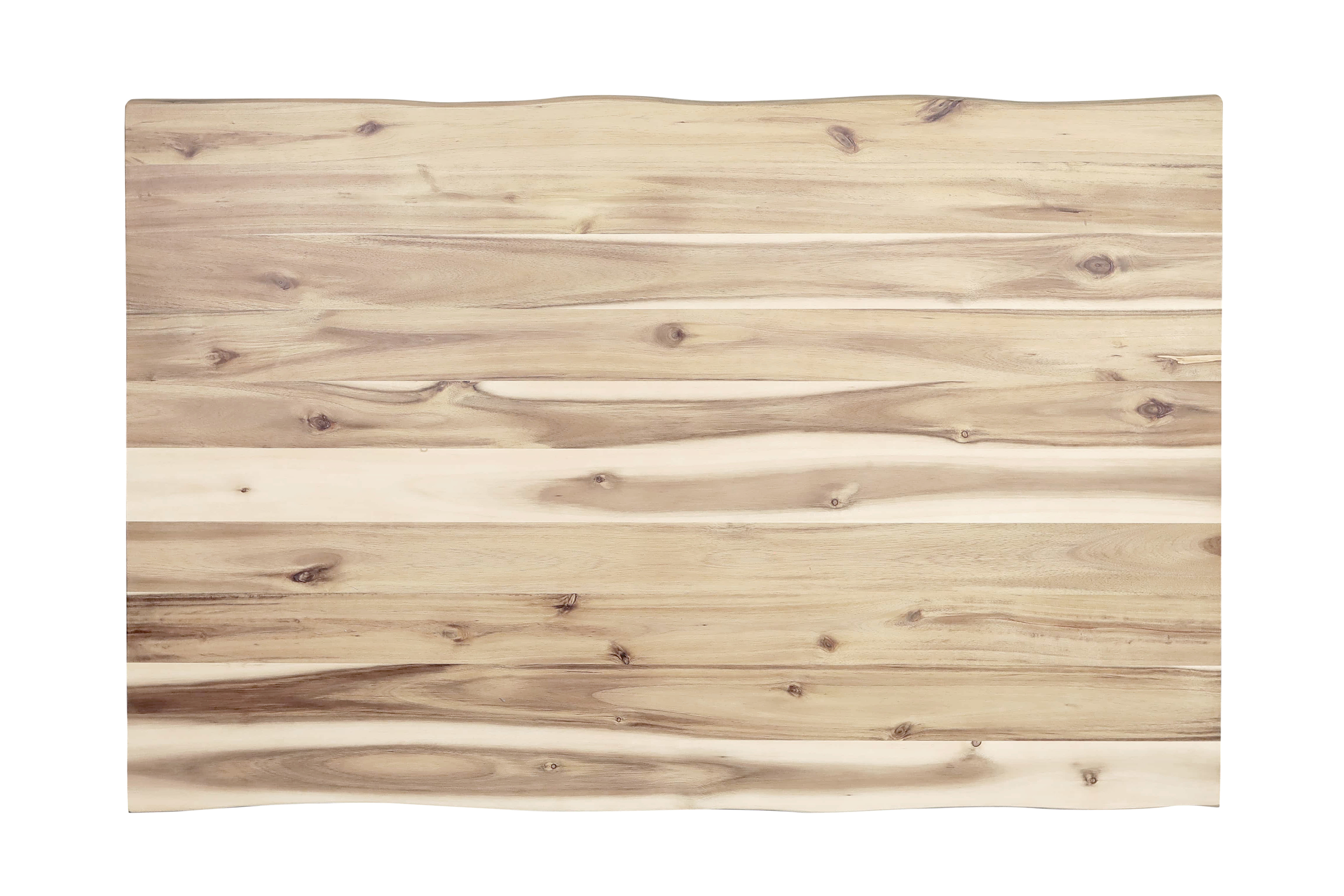 Esstisch Baumkante Akazie naturfarben 140 x 80 cm Spider-Gestell silber HARLEY