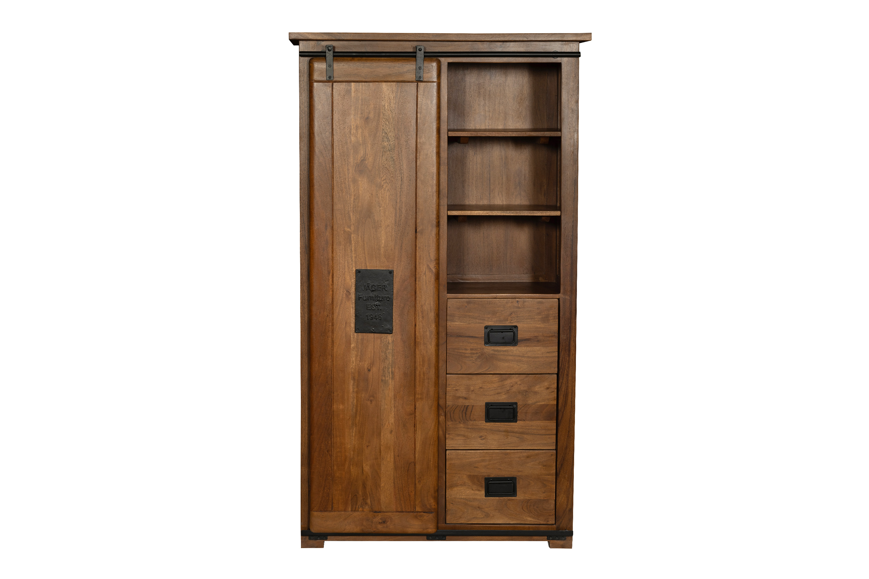 Kleiderschrank 175 x 100 x 45 cm Akazienholz massiv nussbaumfarben LIBRO