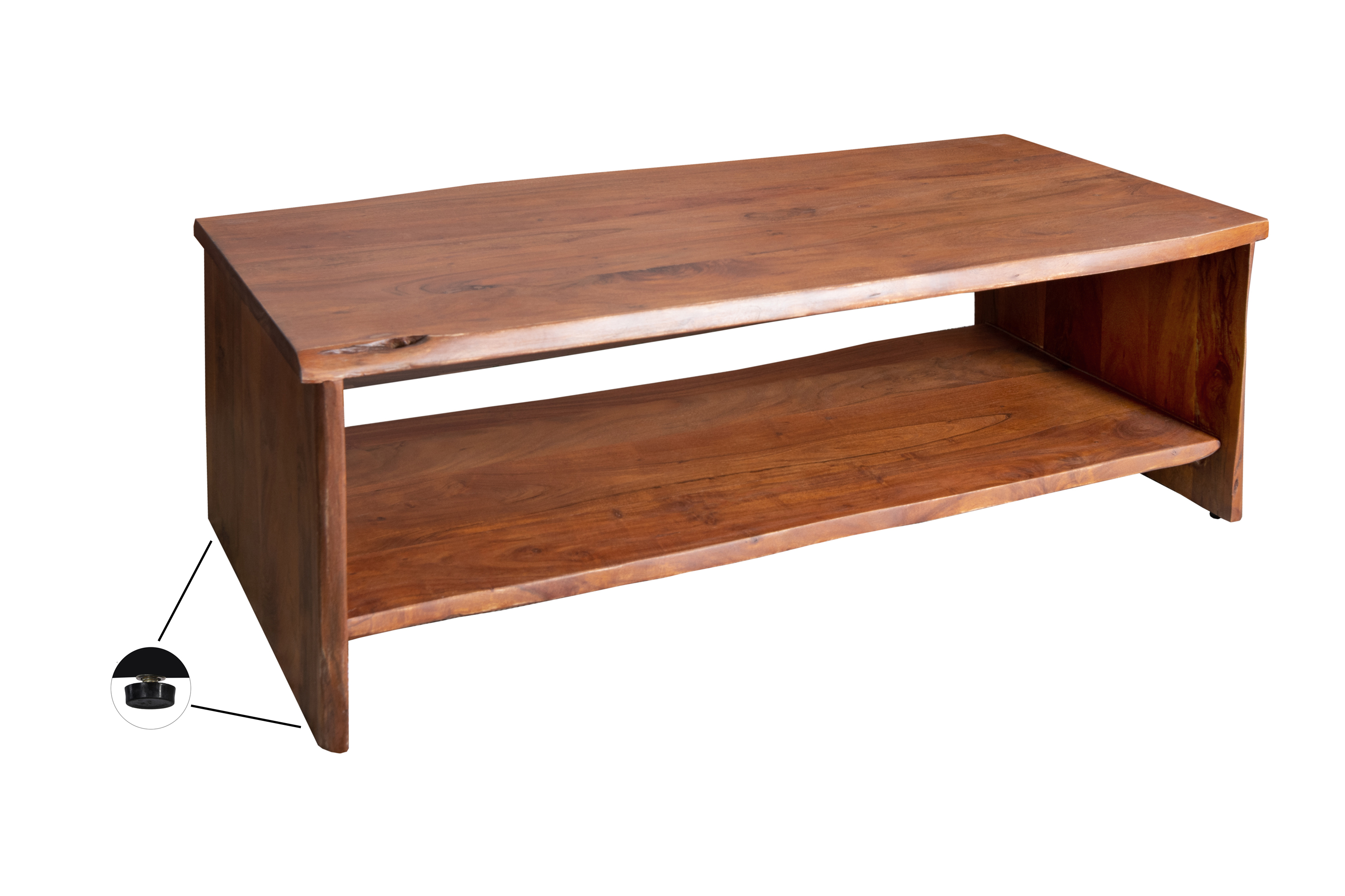 Couchtisch mit Ablage Akazie massiv 120 x 60 x 40 cm nussbaumfarben DAHLIA