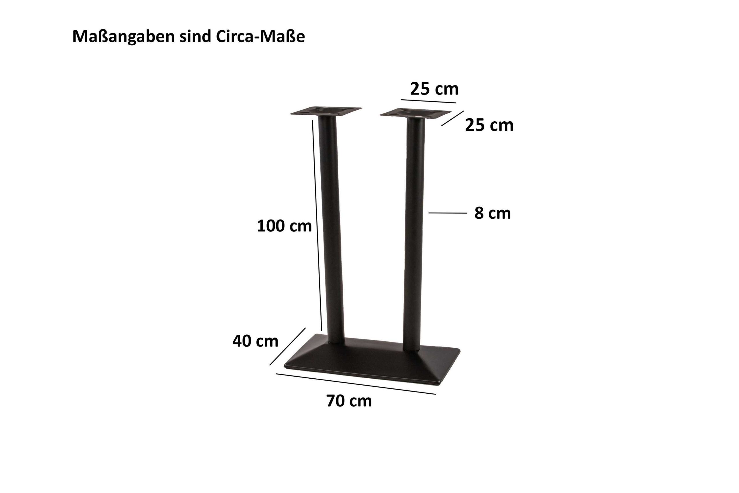 Tischgestell Bistrotische & Esstische Standfuß Doppelsäule Hoch 40x70x110 cm schwarz