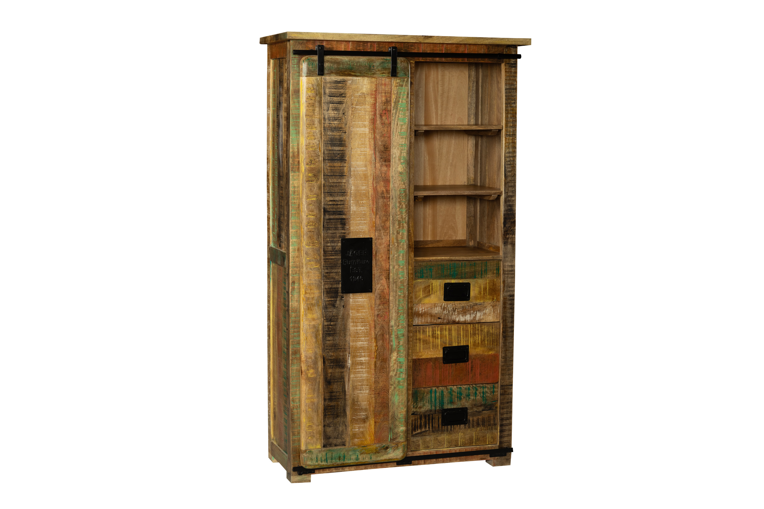 Kleiderschrank Mango massiv vielfarbig 175 x 100 x 45 cm LIBRO