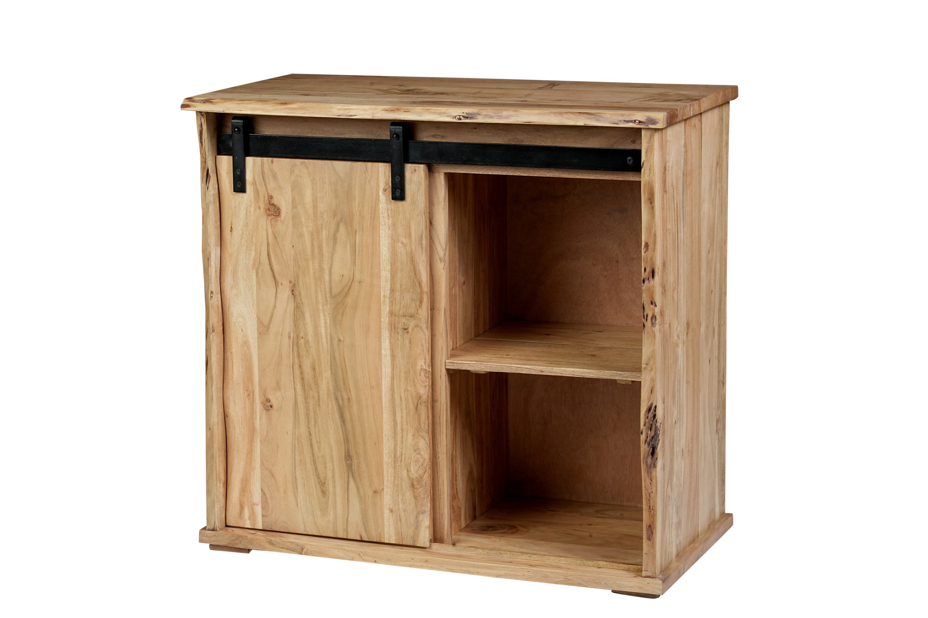 Sideboard Baumkante 90 x 45 x 85 cm Akazienholz massiv naturfarben LIAN V