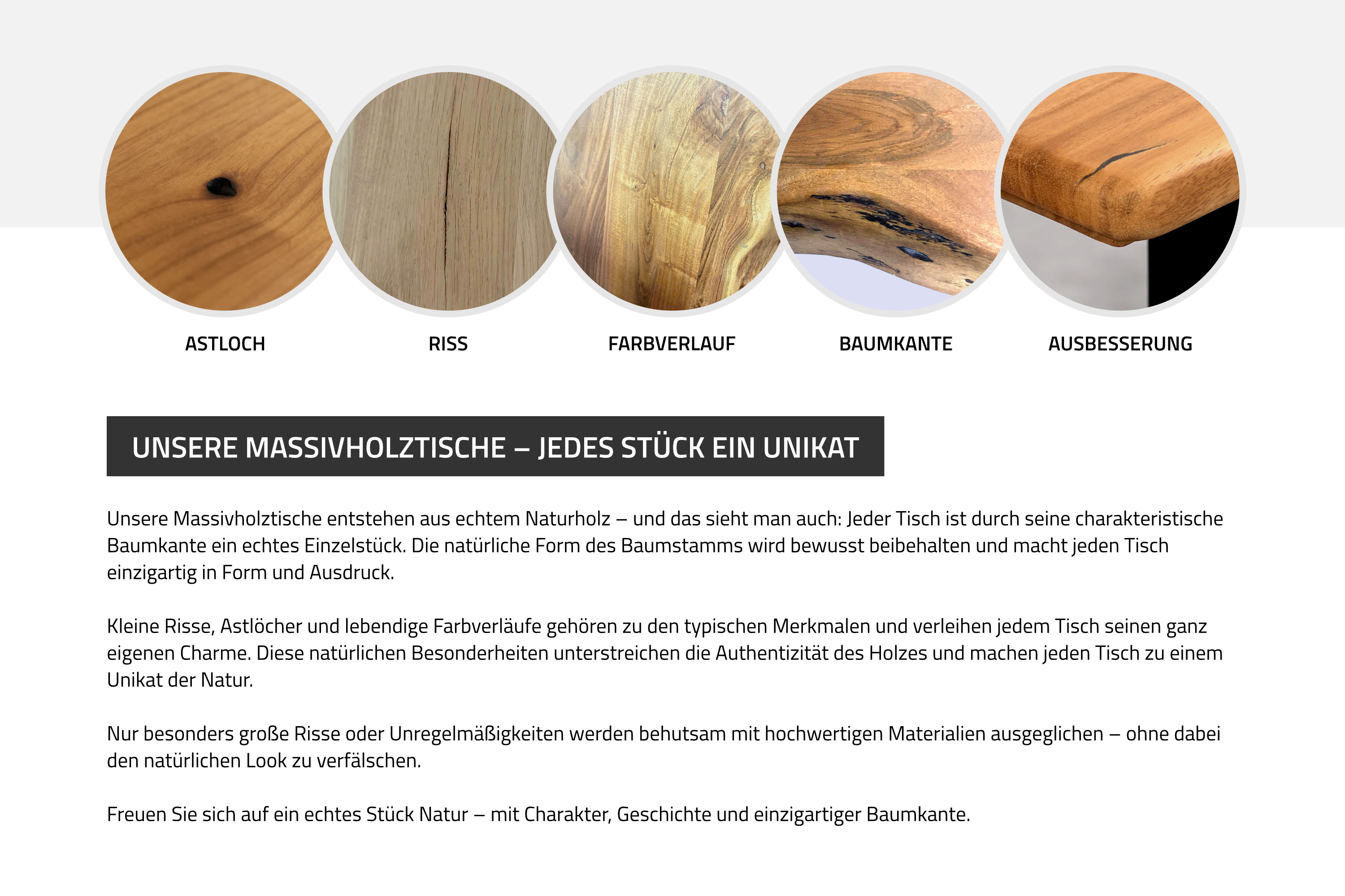 Essgruppe Baumkante massiv 160 x 85 cm Akazie nussbaumfarben U-Gestell schwarz & 6 Stühle weiß QUINN