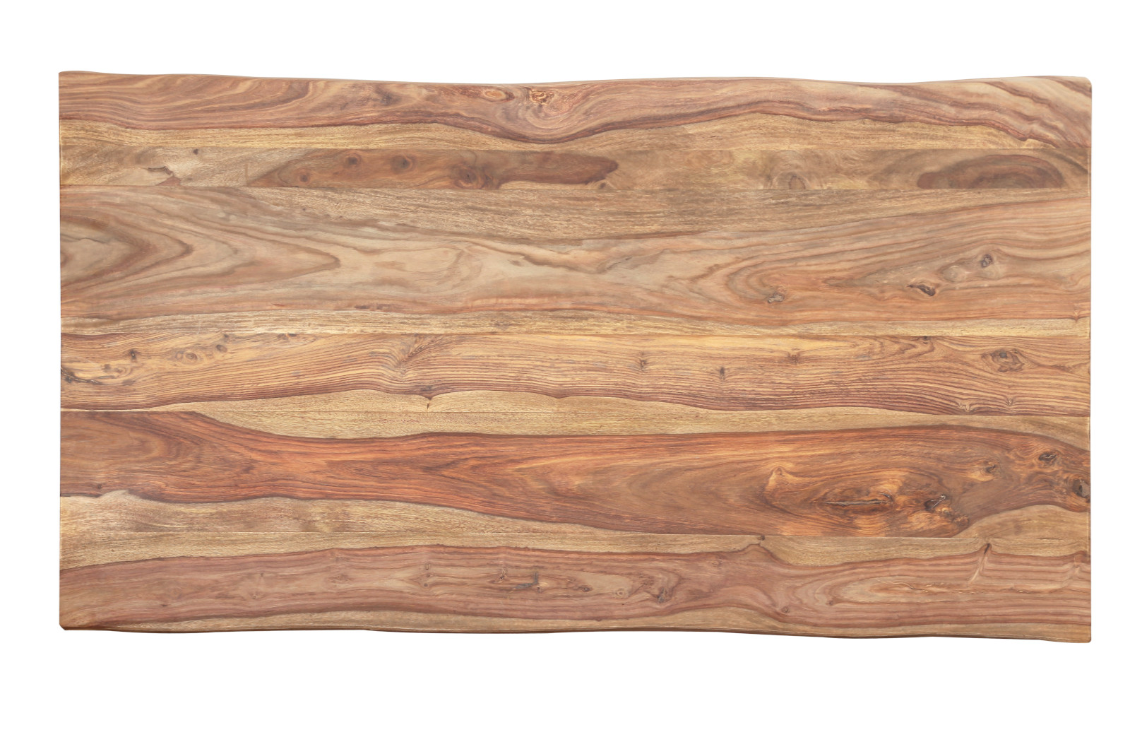 Baumkante Esstisch Sheesham naturbelassen 160 x 85 schwarz MAREK