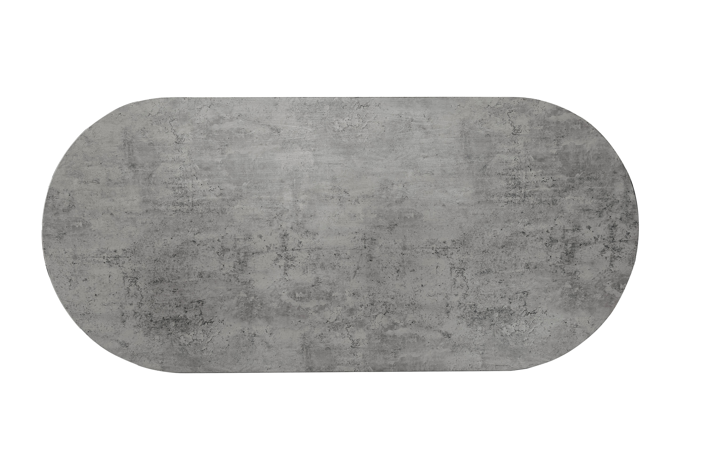 Esstisch 204 x 90 cm Holz Graue-Optik gerade Kante oval V-Gestell OVI
