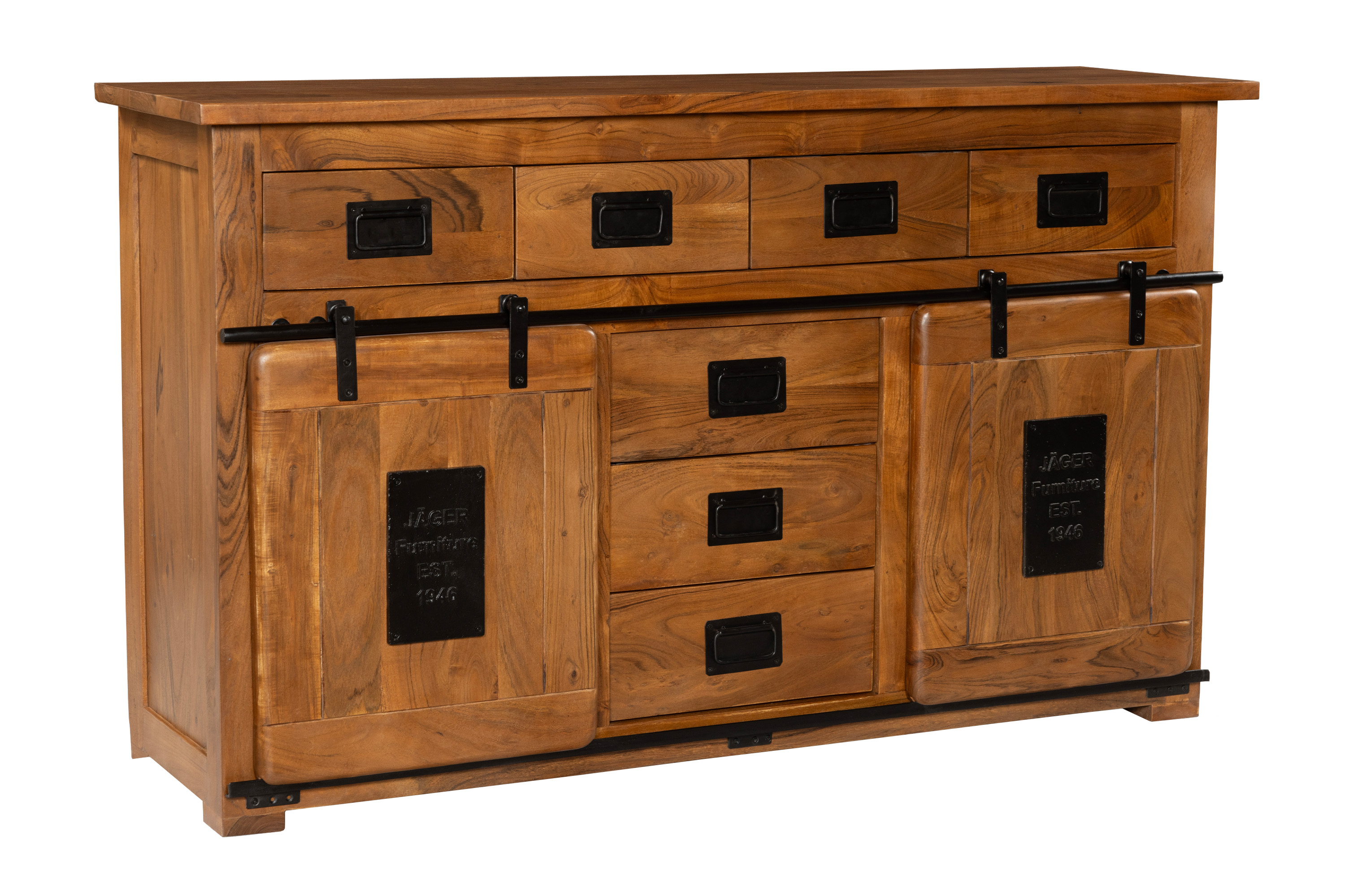 Sideboard Kommode Akazienholz massiv nussbaumfarben 150 x 90 x 45 cm LIBRO