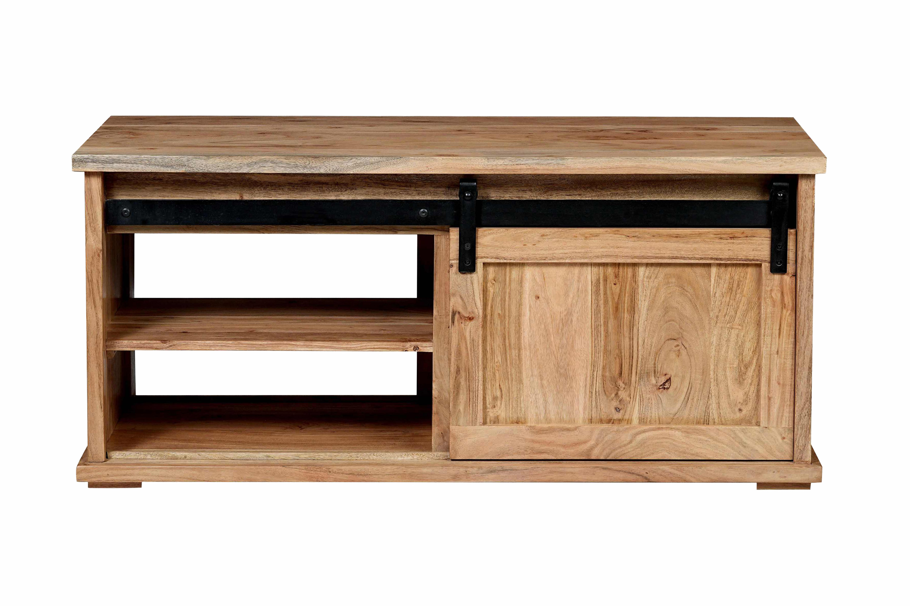 Couchtisch 110 x 45 x 50 cm Akazienholz massiv naturfarben ohne Baumkante LIAN 1