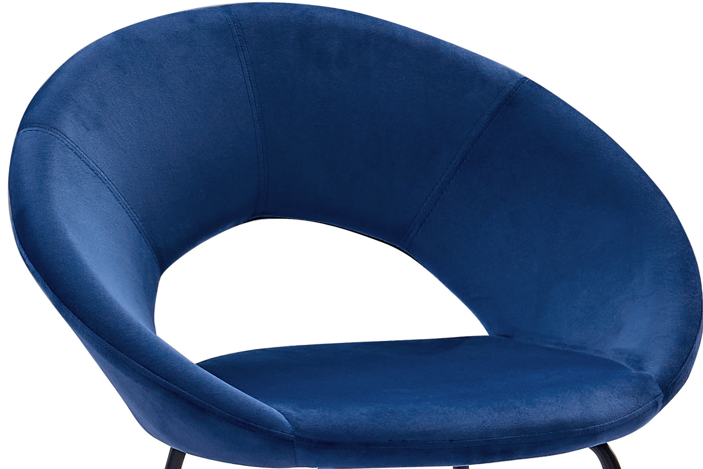  Schalenstuhl Samtbezug blau Gestell schwarz LENNY