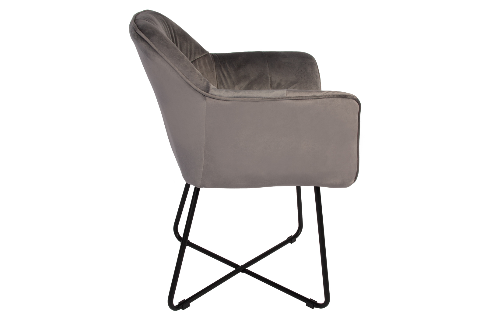 Esszimmer Armlehnstuhl Samt anthrazit Metallbeine schwarz KIRIN