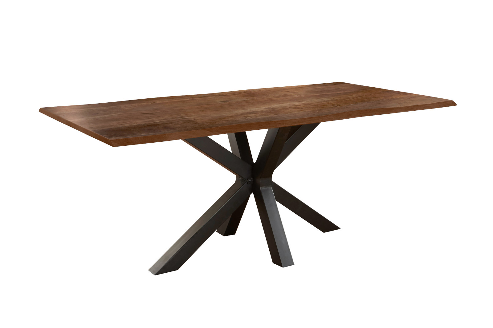Esstisch Baumkante massiv Akazie nussbaum 260 x 100 schwarz FELINA