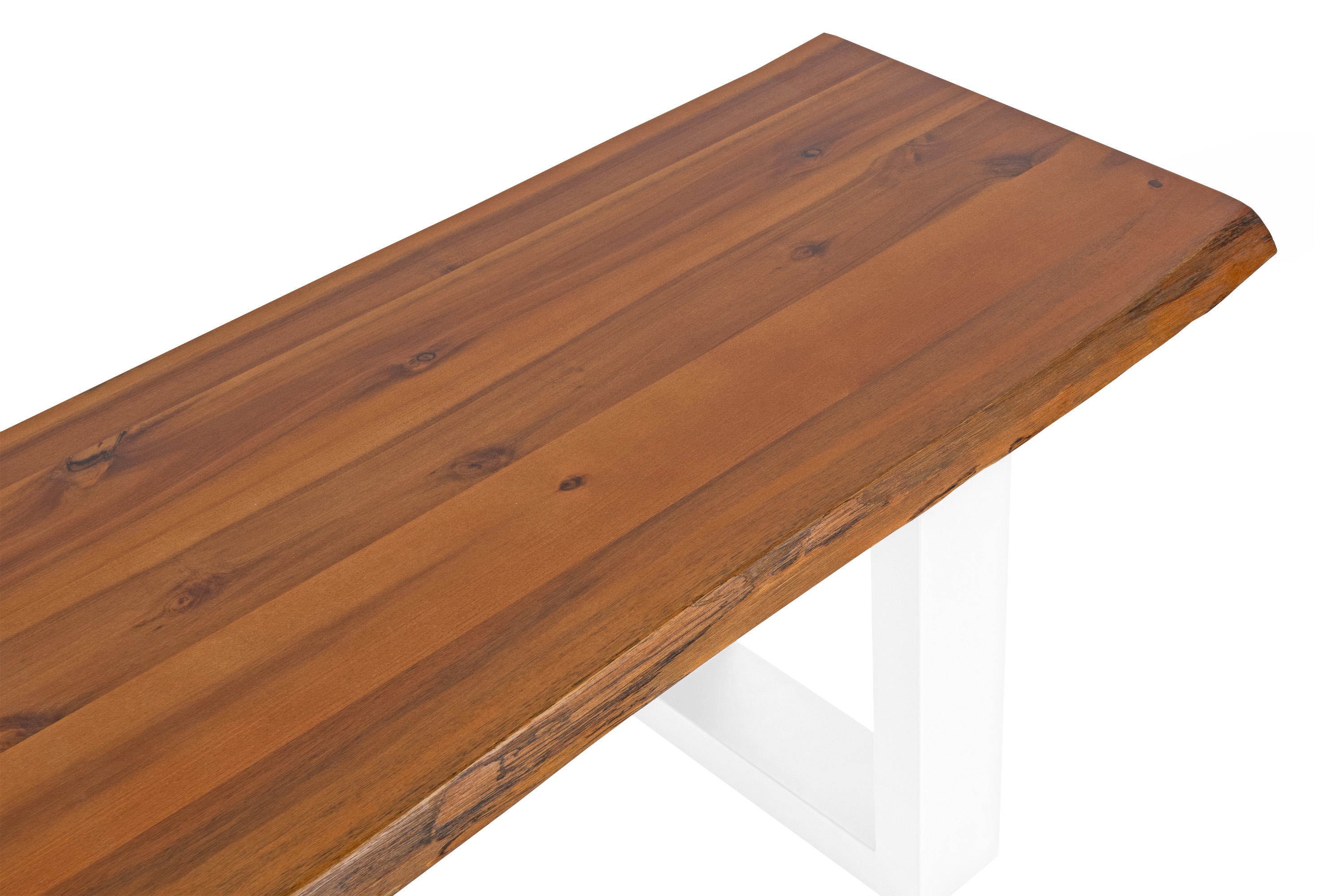 Sitzbank Baumkante 160 cm Cognac massiv Akazie weiß ESRA