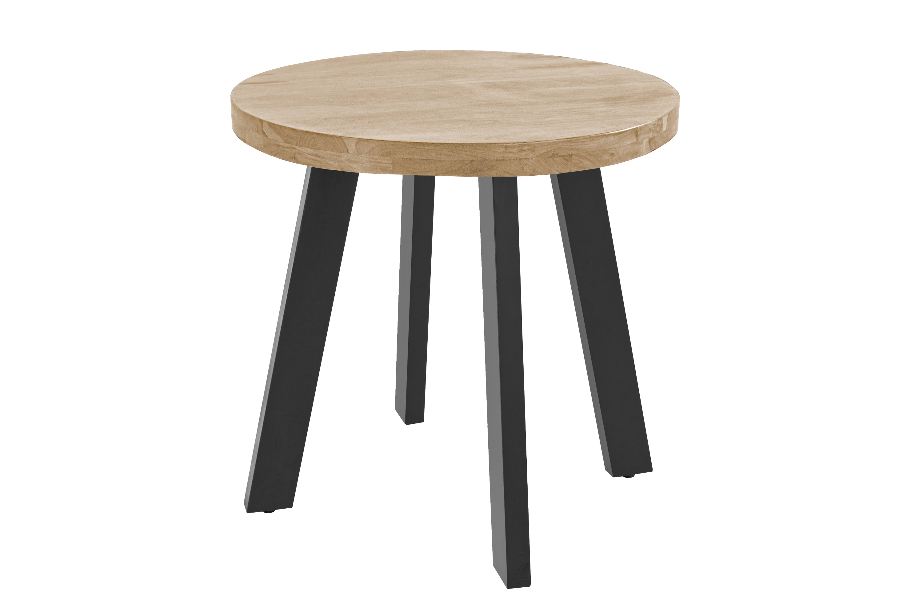 Esszimmertisch rund 90 cm Akazienholz naturfarben schwarz SOPHIA