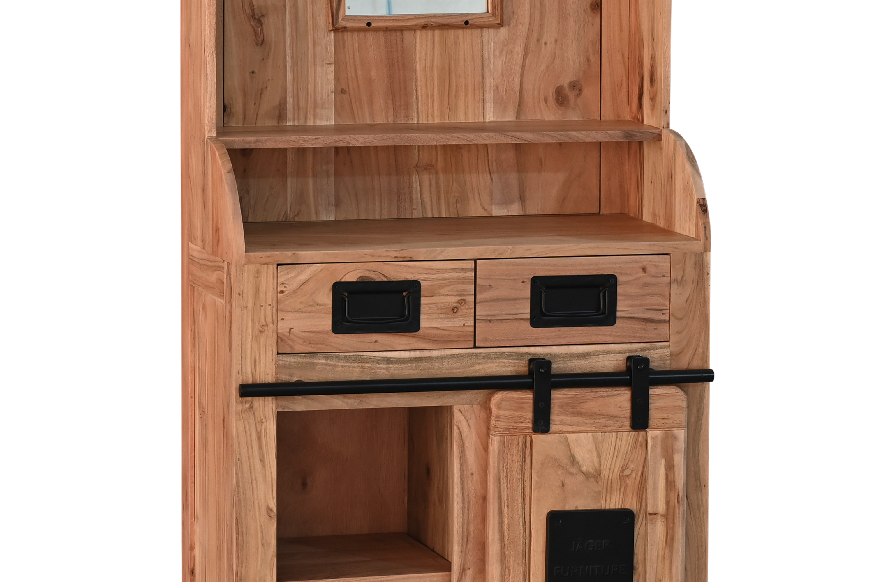 Weinschrank Holzschrank Akazie massiv 75 x 35 x 170 cm naturfarben LIBRO