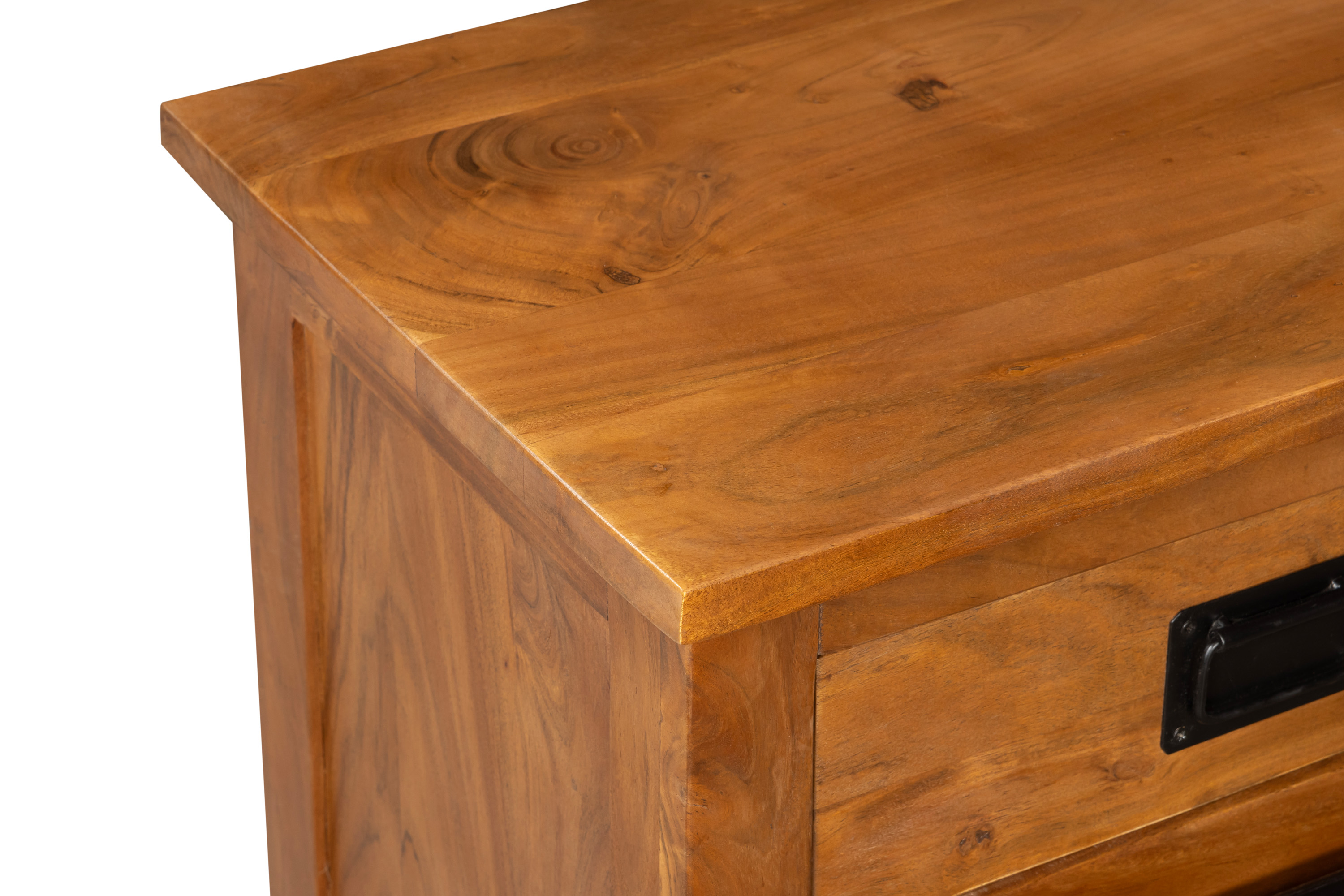 Sideboard Kommode Akazienholz massiv nussbaumfarben 200 x 90 x 45 cm LIBRO