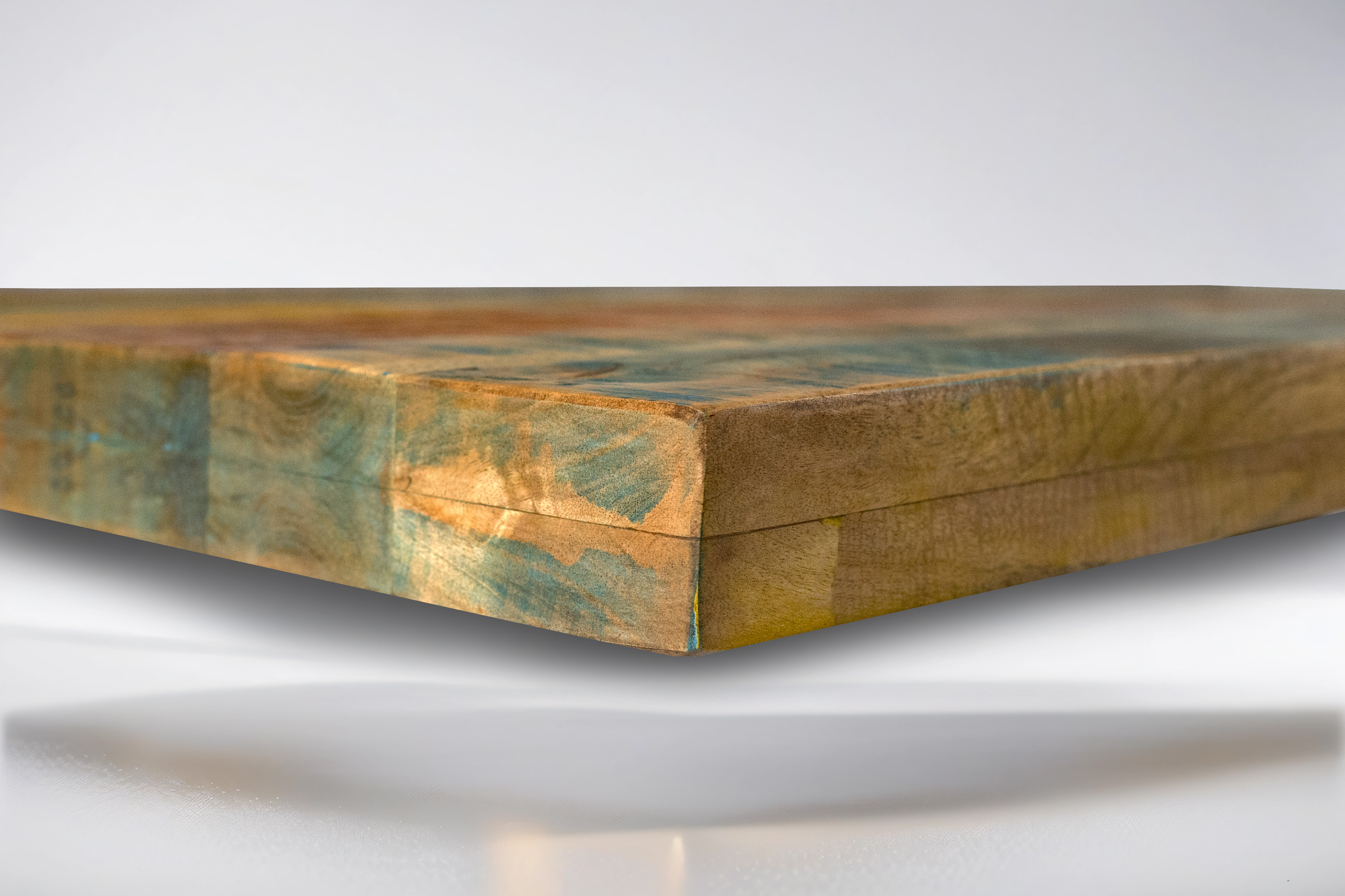Esstisch Mango massiv vielfarbig gerade Kanten X-Gestell schwarz 160 x 85 cm LIBRO