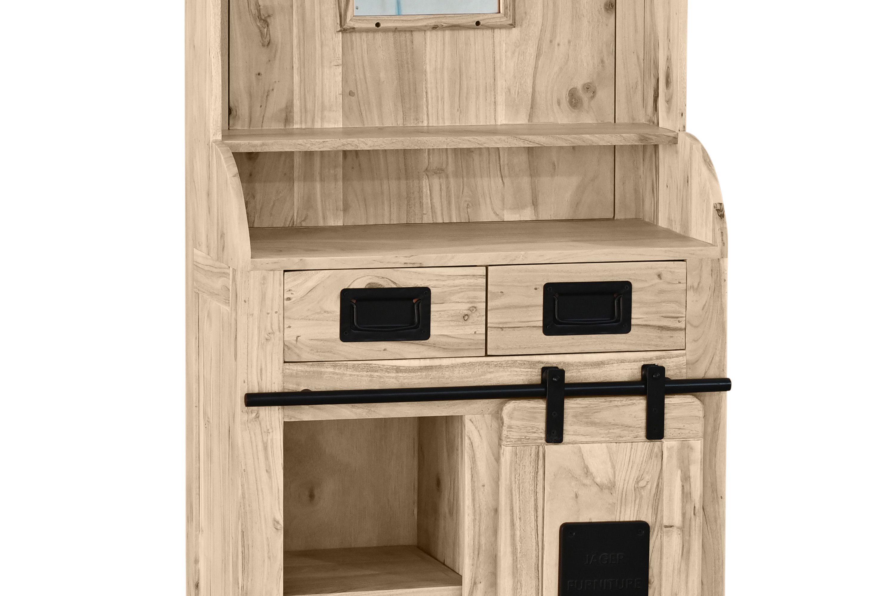 Weinschrank Holzschrank Akazie massiv 75 x 35 x 170 cm eichefarben LIBRO