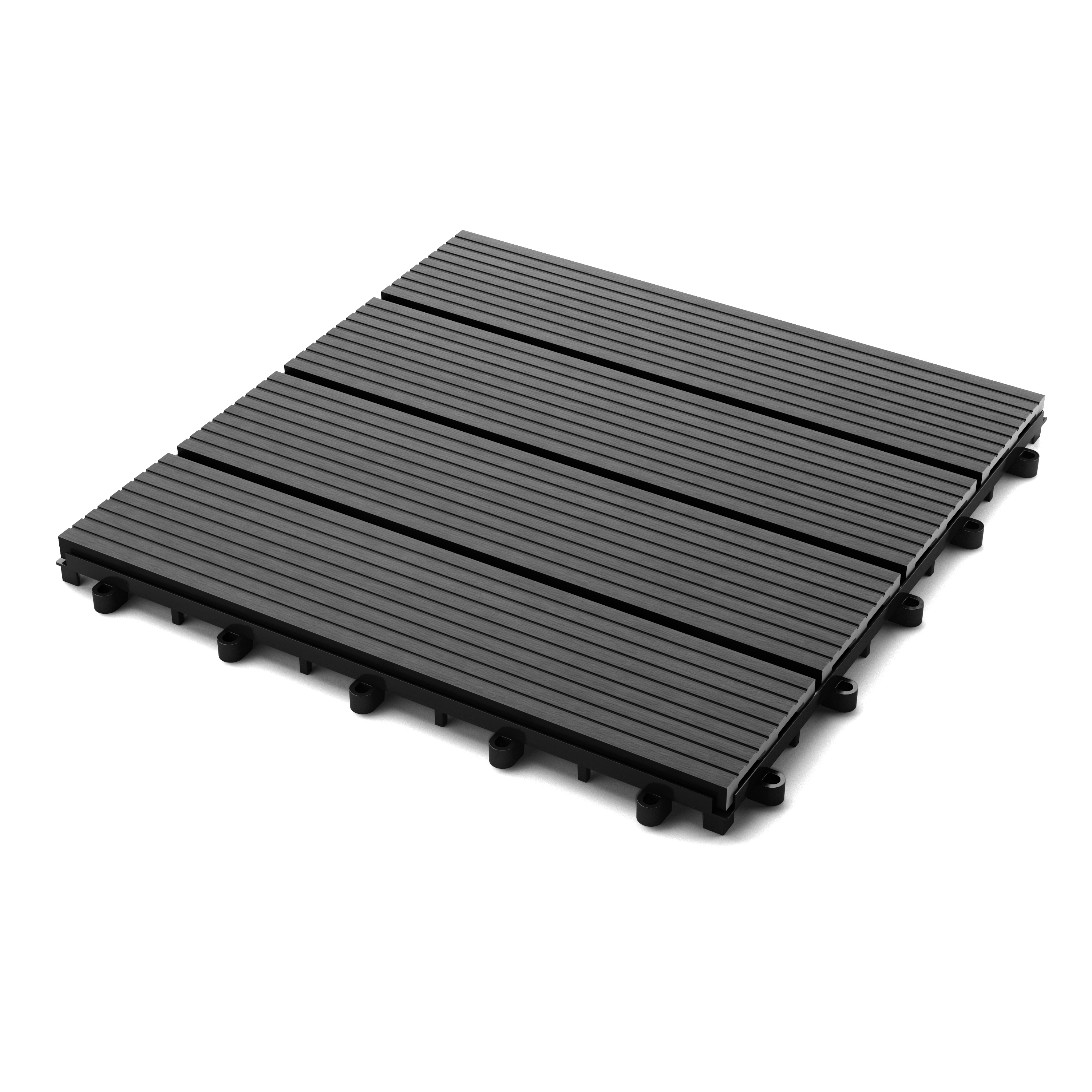 Terrassenfliesen WPC anthrazit 2 m ² Stecksystem 22 Stück Roma