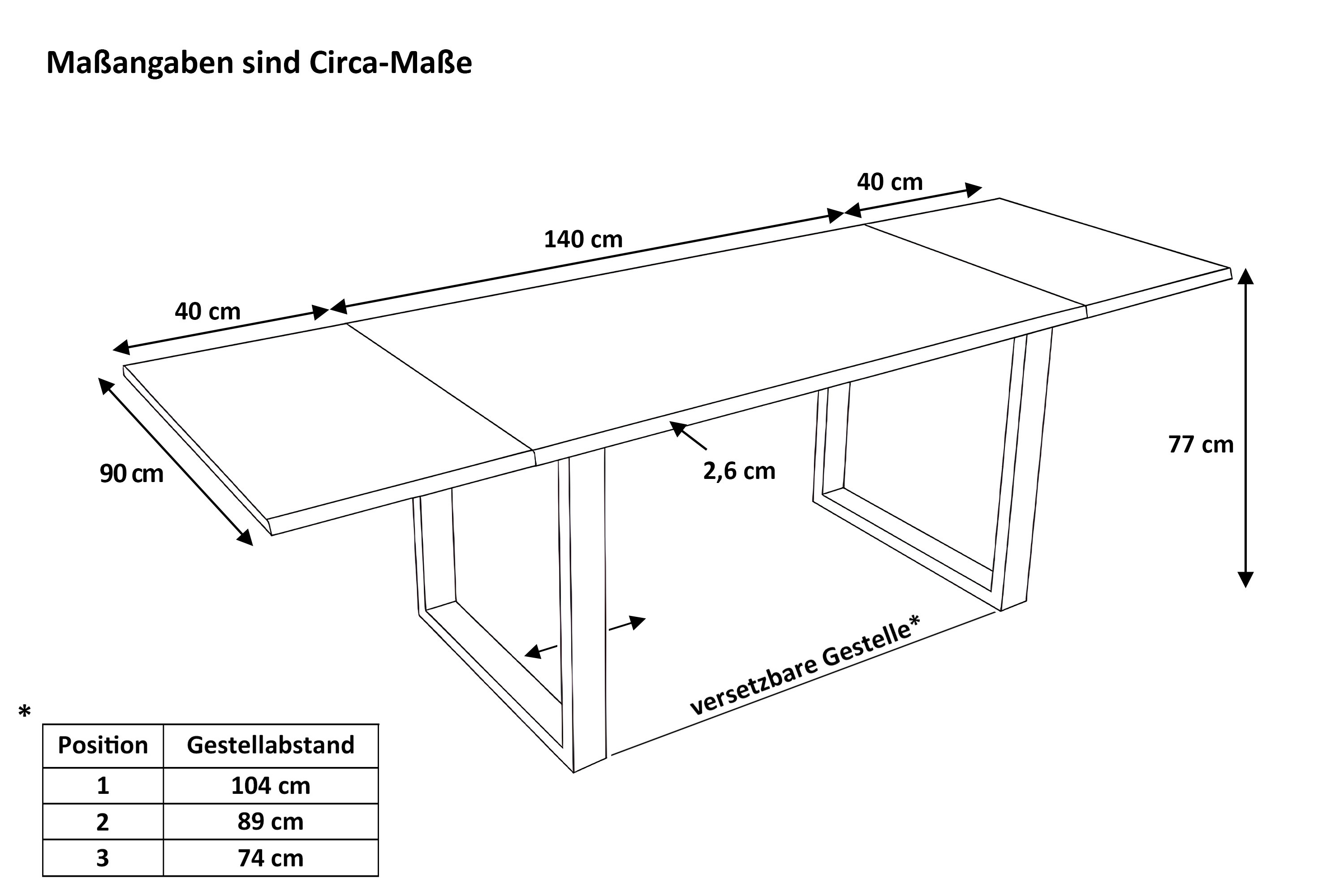 Esstisch Baumkante Akazie natur 140(220)x90 Ansteckplatten U-Gestell schwarz AVINO
