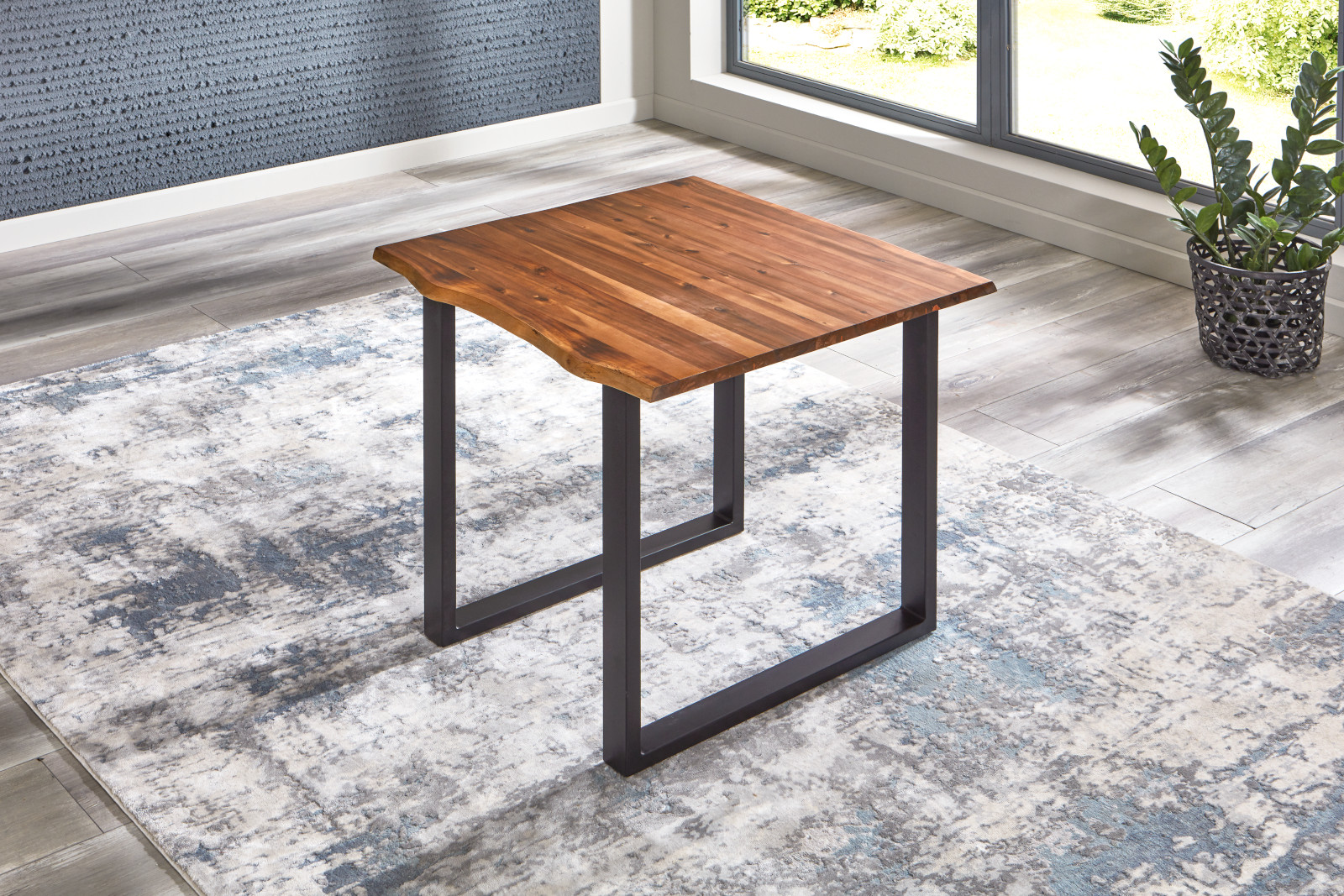 Tischplatte Baumkante Akazie cognac 90 x 90 cm Esra