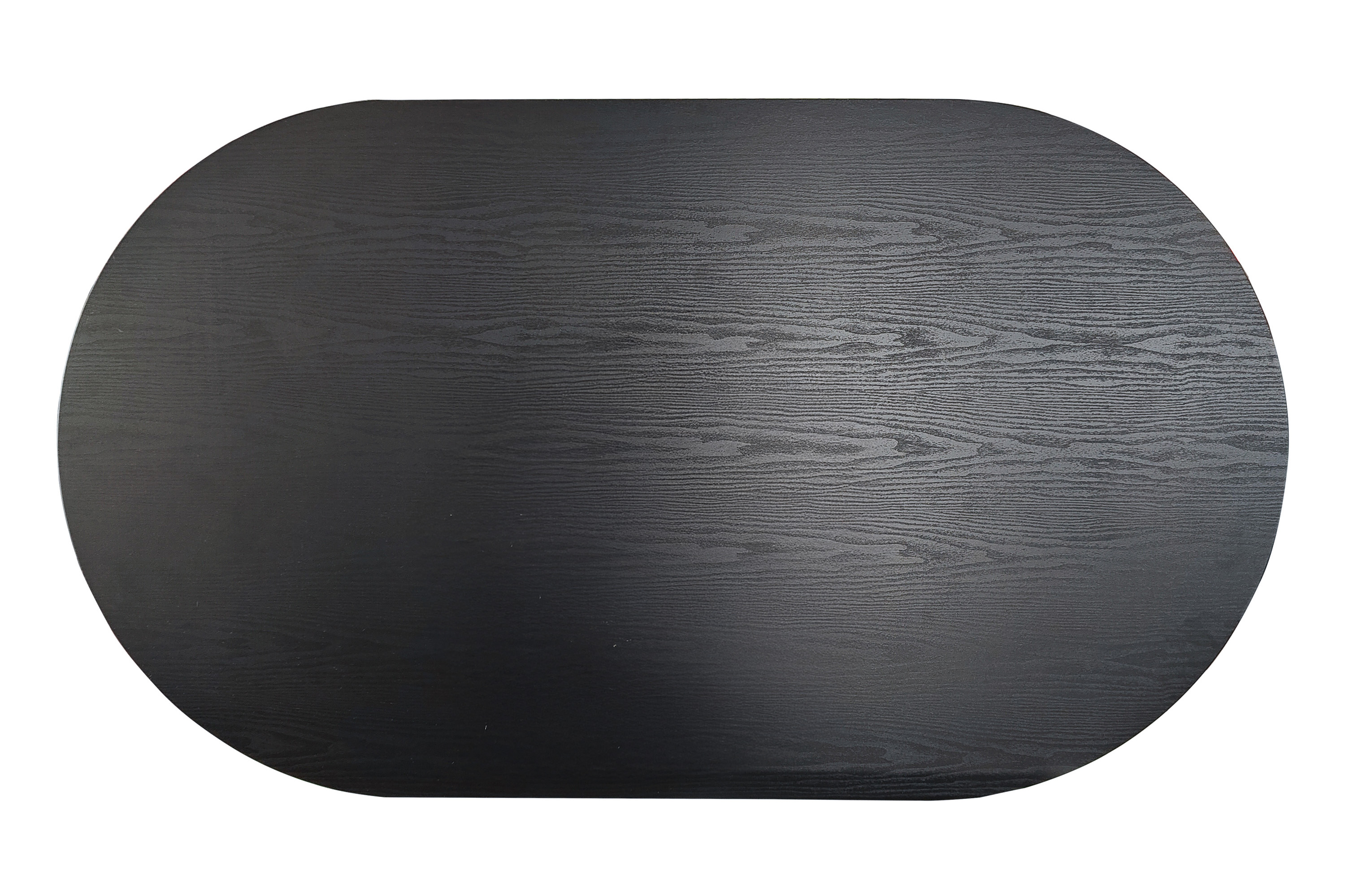 Esstisch 160 x 90 cm Holz Schwarze-Optik gerade Kante oval V-Gestell OVI